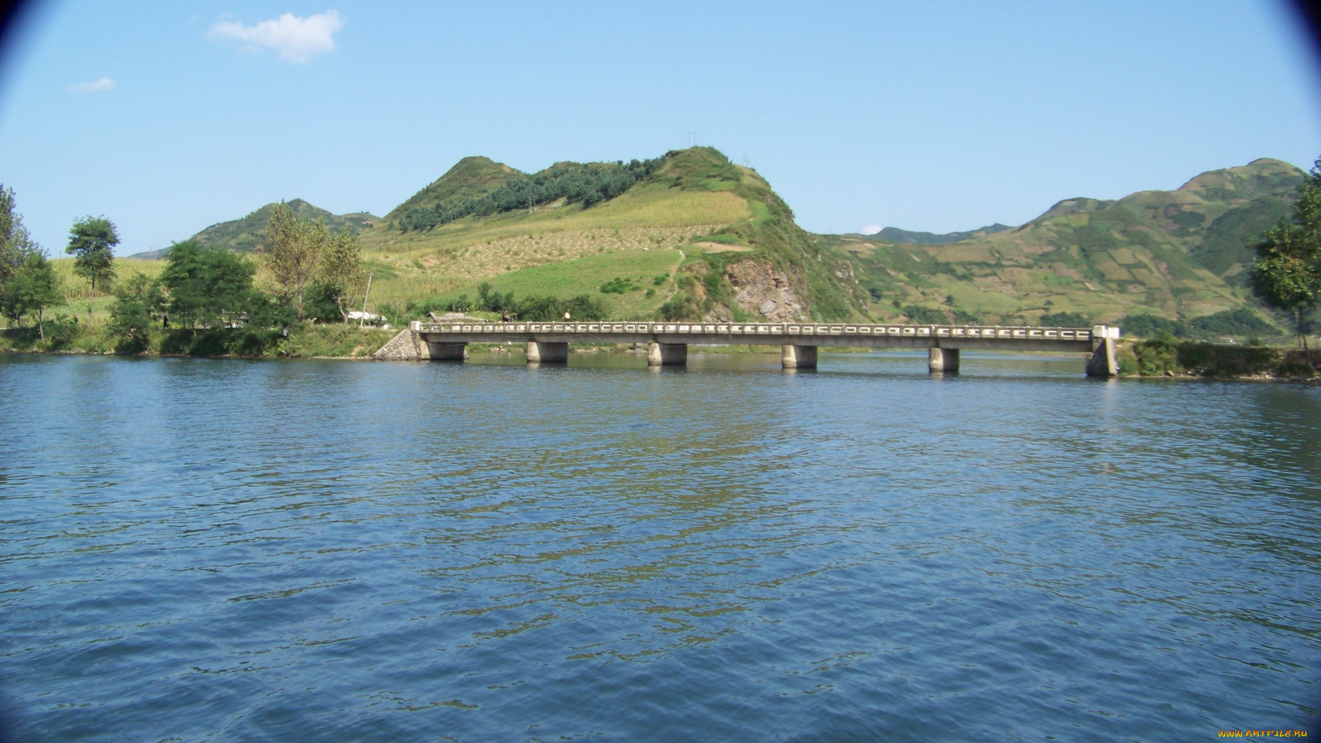 города, мосты, река