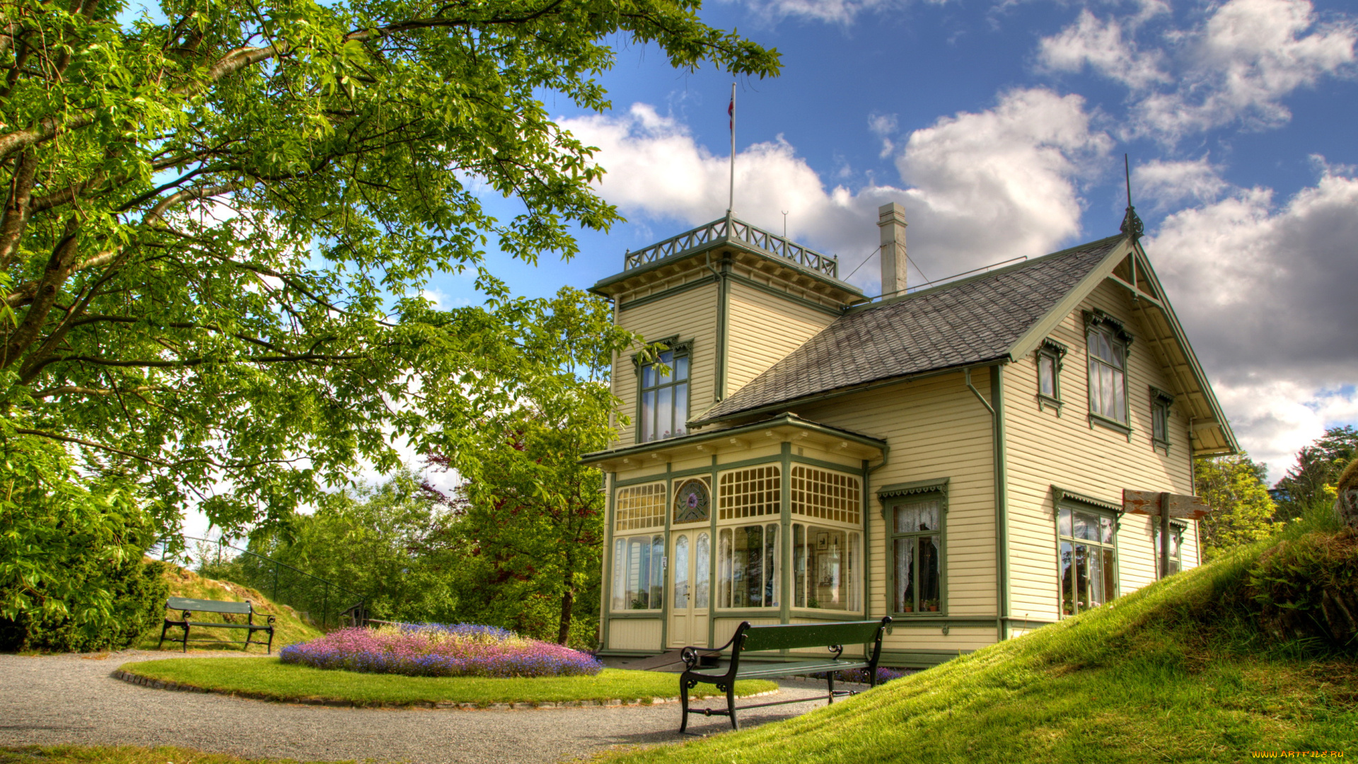 норвегия, берген, edvard, and, nina, grieg`s, home, города, здания, дома, grieg