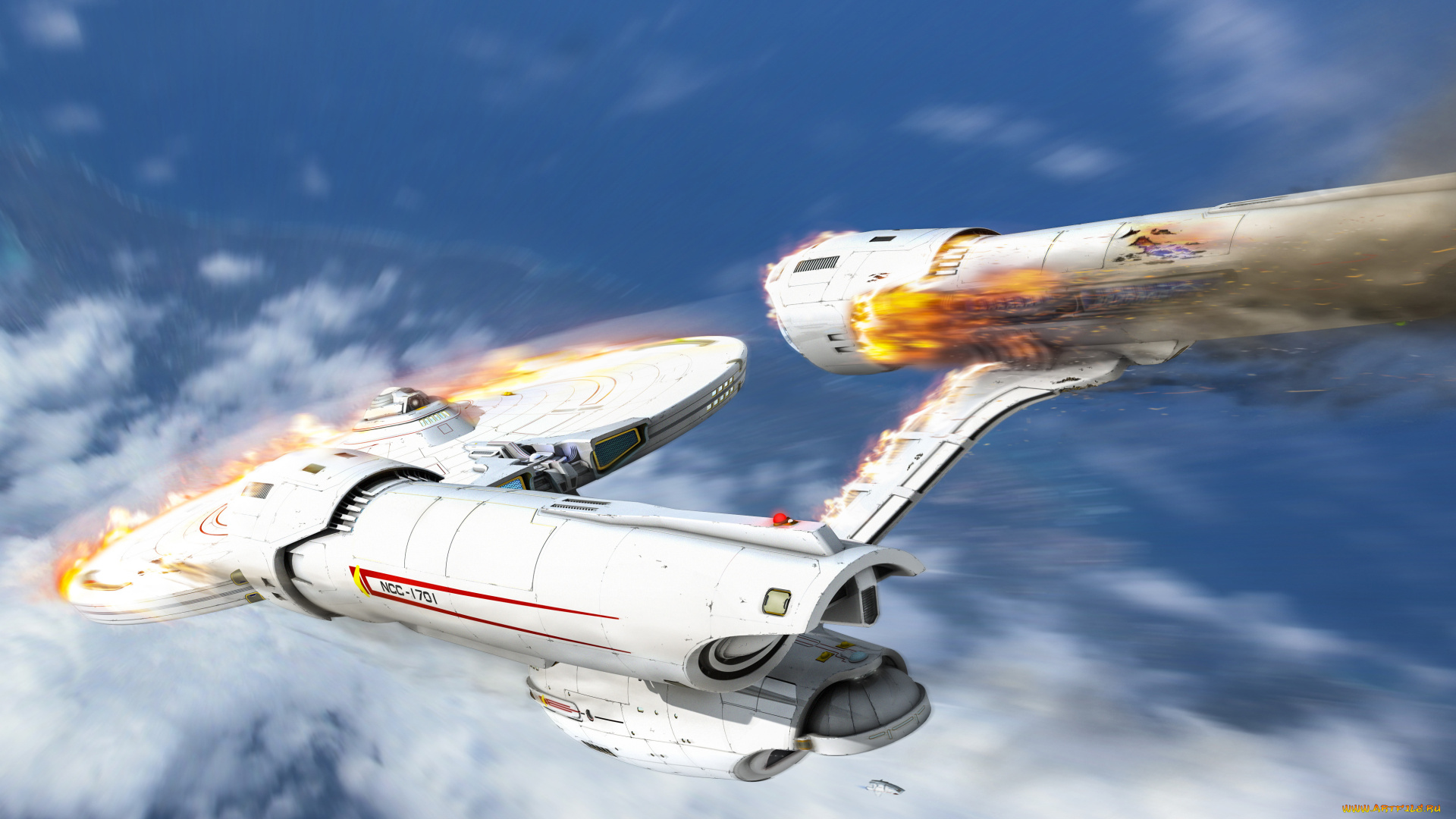 фэнтези, космические, корабли, звездолеты, станции, огонь