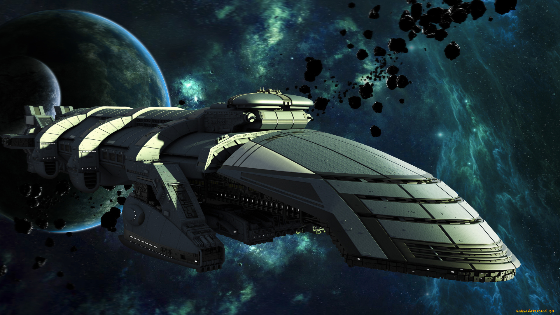 фэнтези, космические, корабли, звездолеты, станции, планета, космос