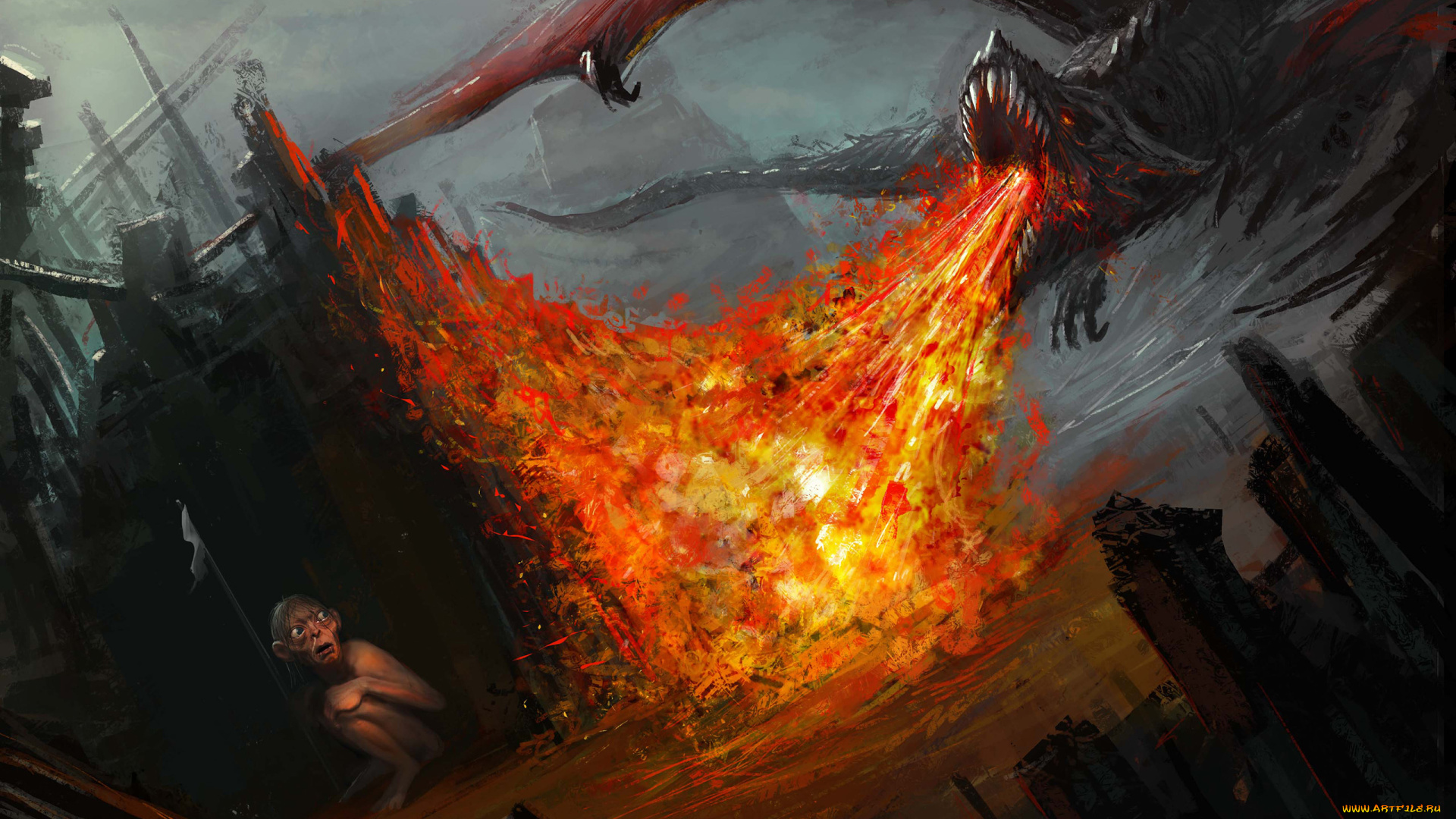 фэнтези, lord, of, the, rings, горлум, дракон