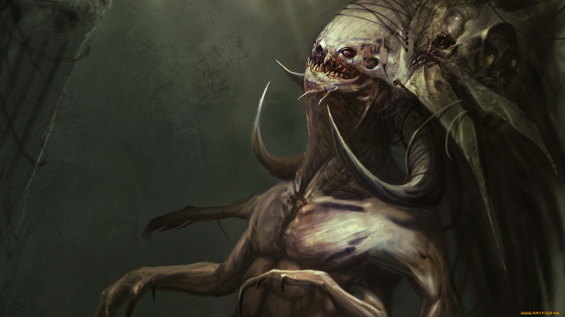 фэнтези, существа, рога, клыки