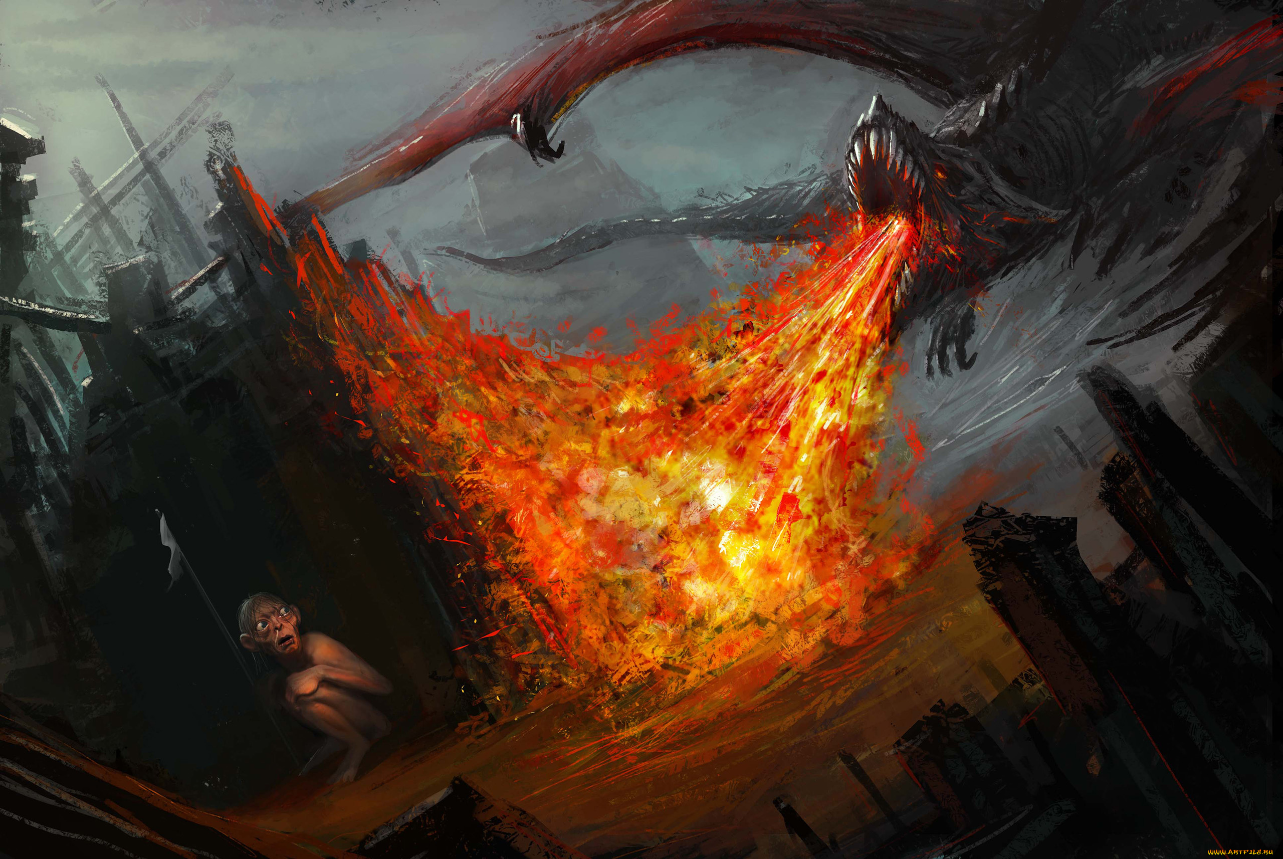 фэнтези, lord, of, the, rings, горлум, дракон