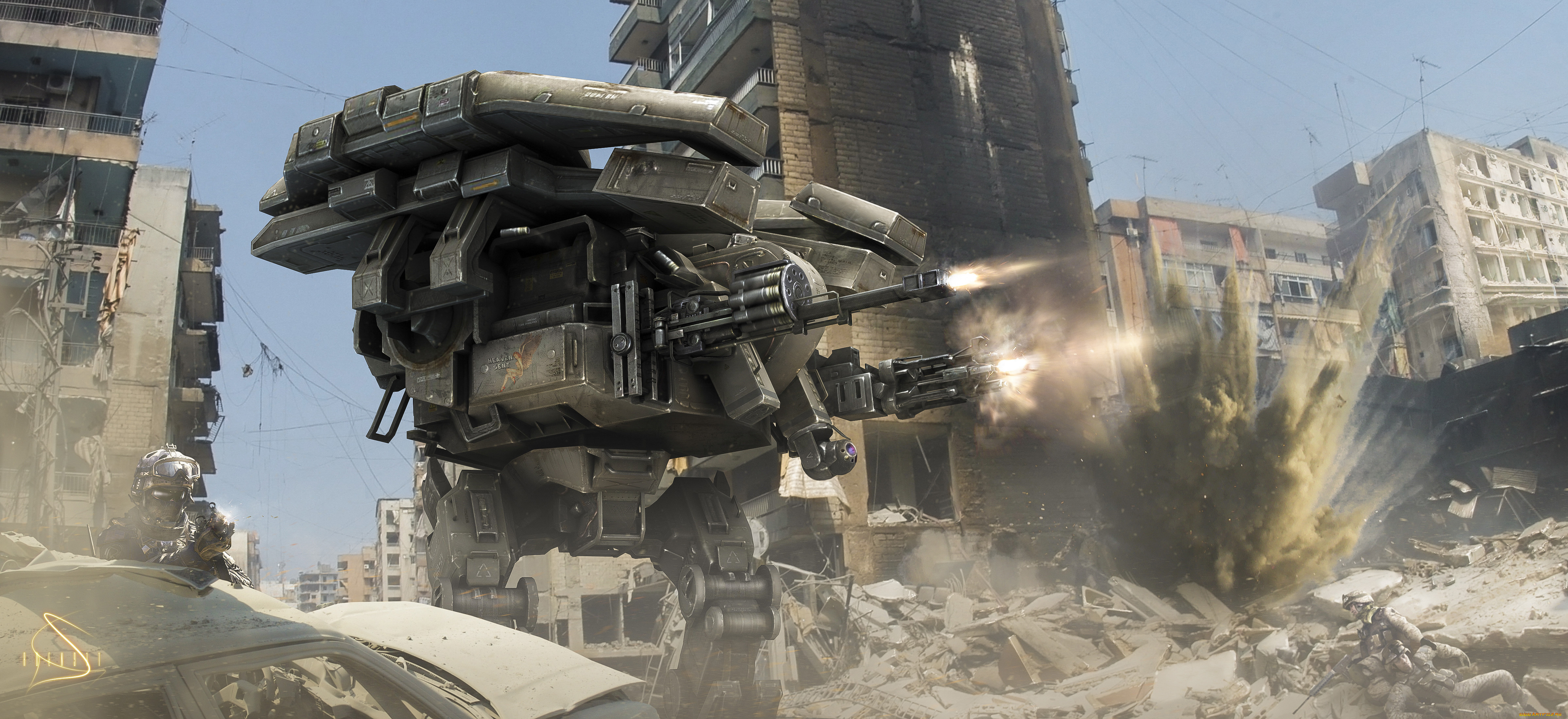 фэнтези, роботы, киборги, механизмы, стрельба, взрыв