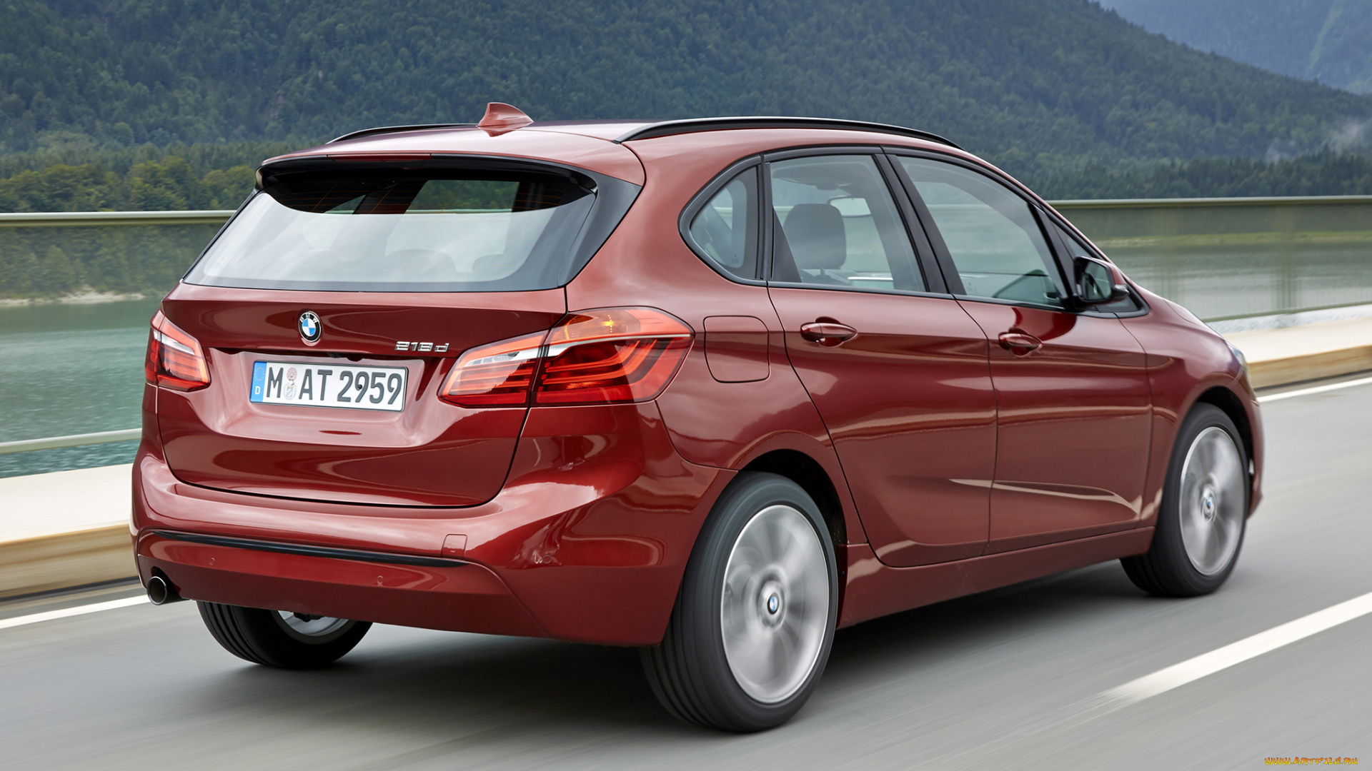 автомобили, bmw, 218d, active, tourer, f45, 2014г, красный