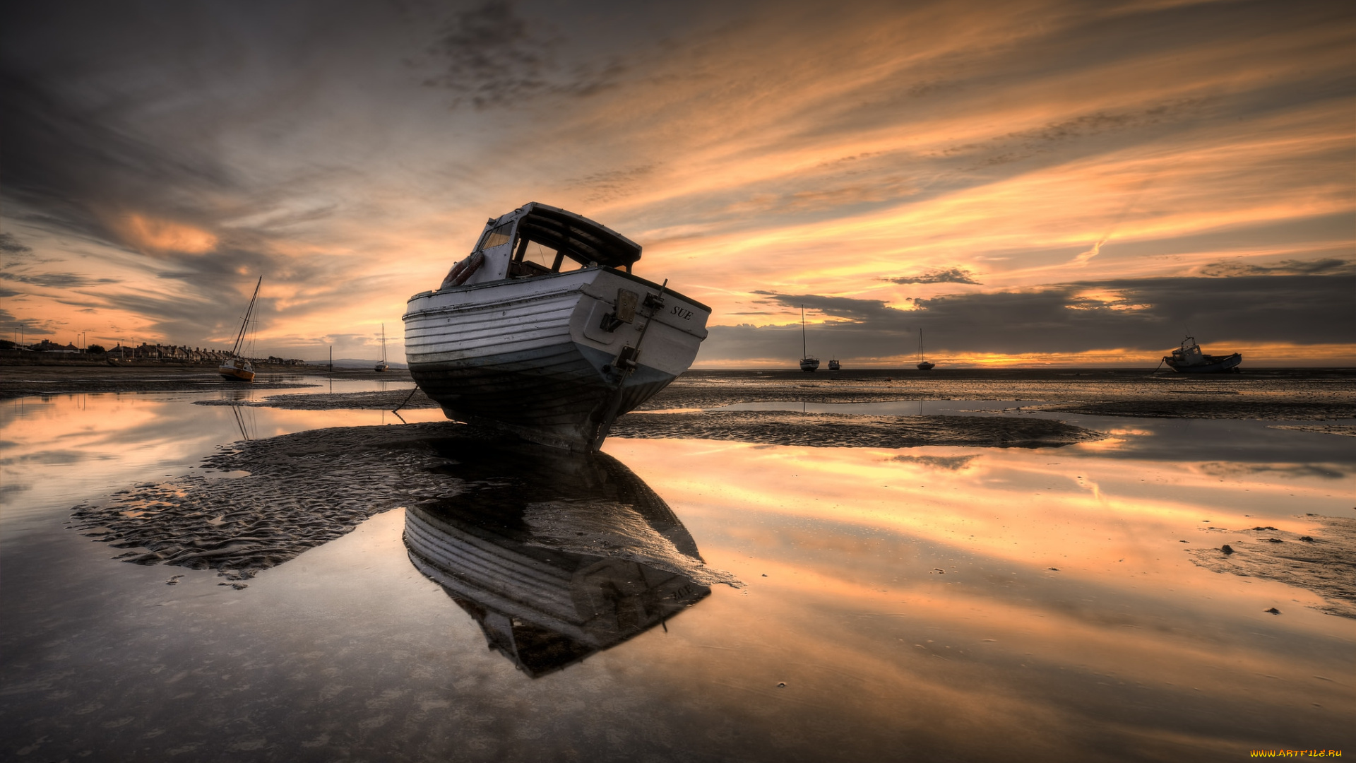 корабли, баркасы, , , буксиры, океан, судно, отлив