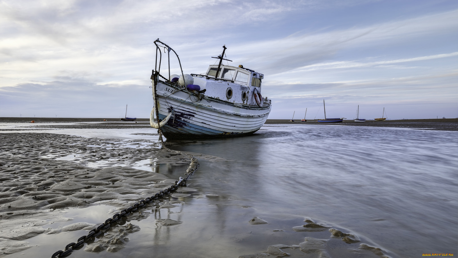 корабли, другое, судно, отлив, океан