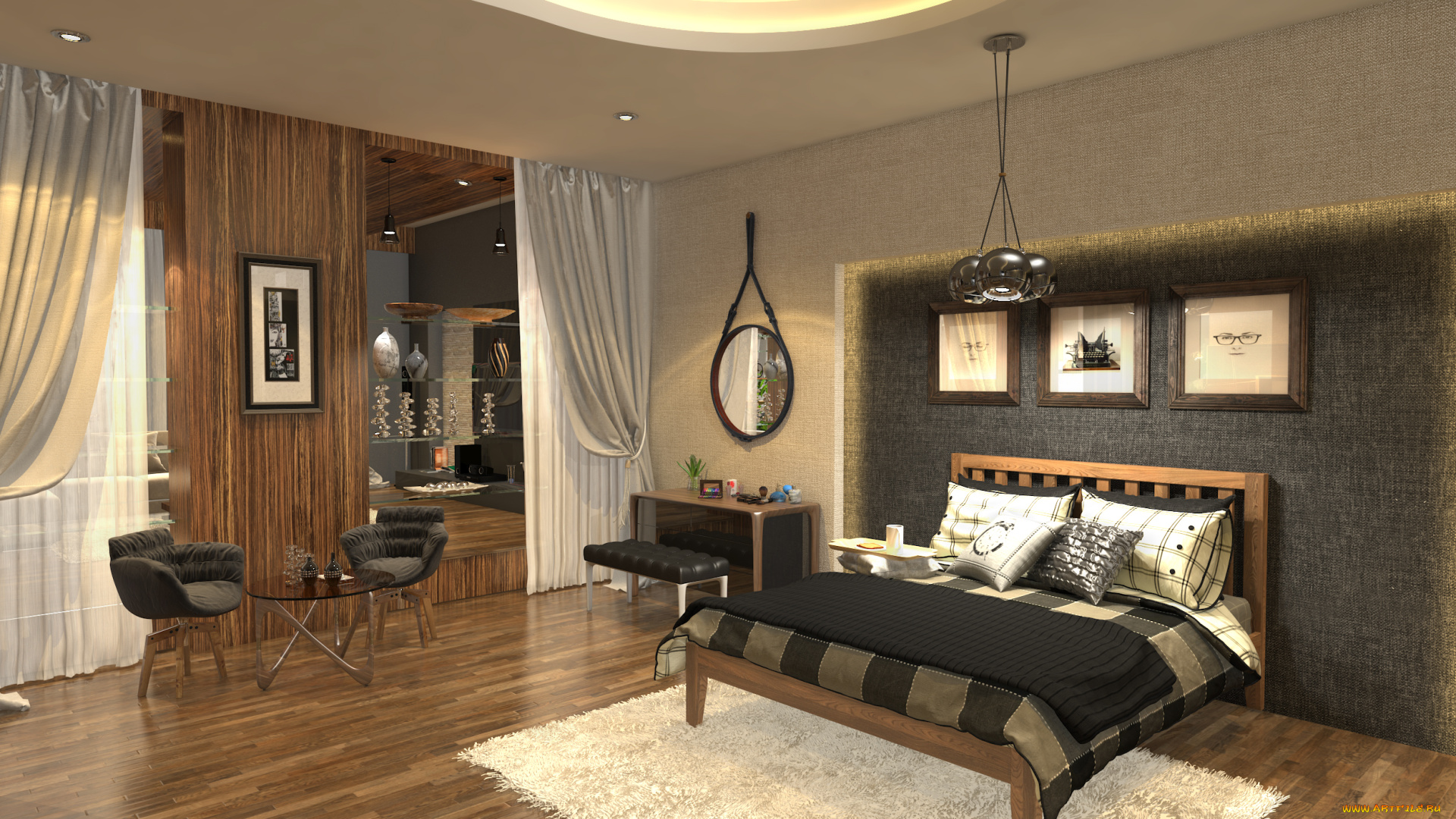 3д, графика, реализм, , realism, картины, подушки, кровать