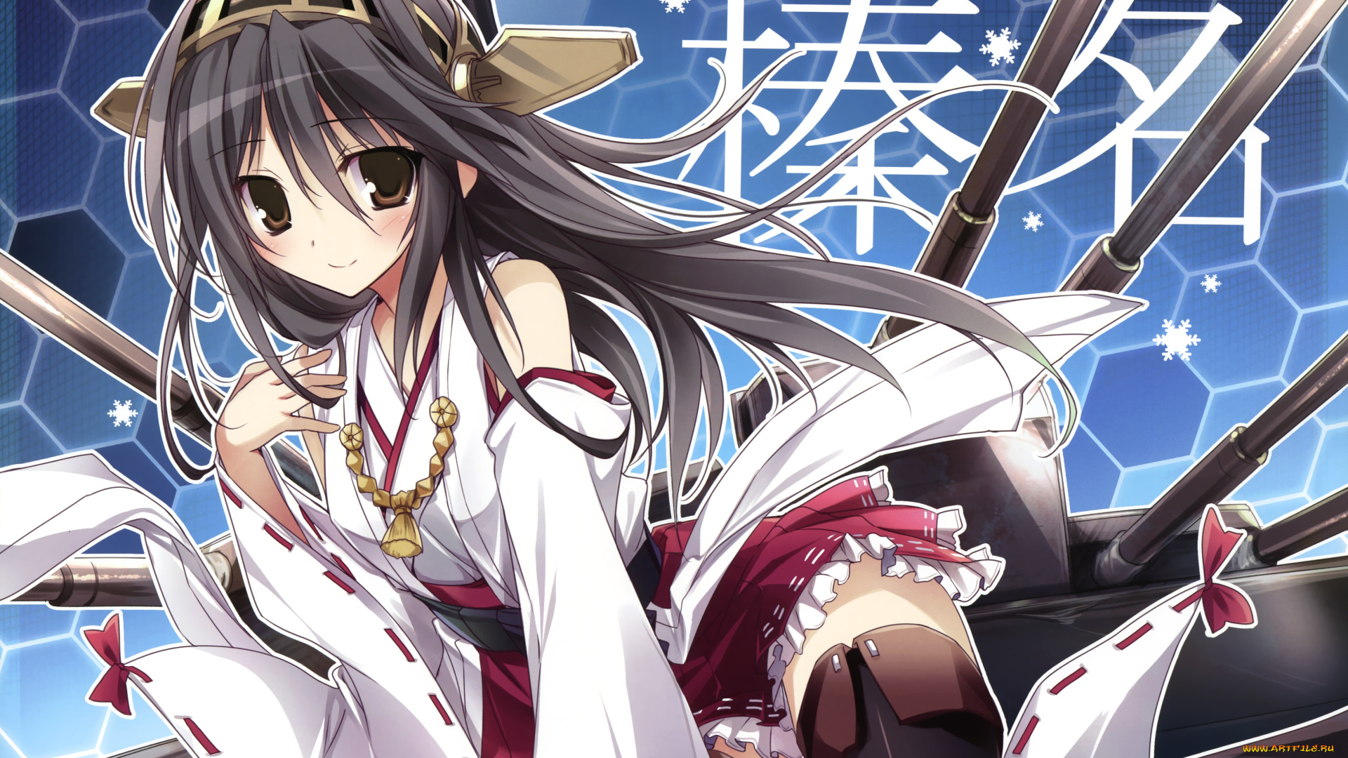 аниме, kantai, collection, kantai, collection, haruna, kancolle, karory, арт, девушка