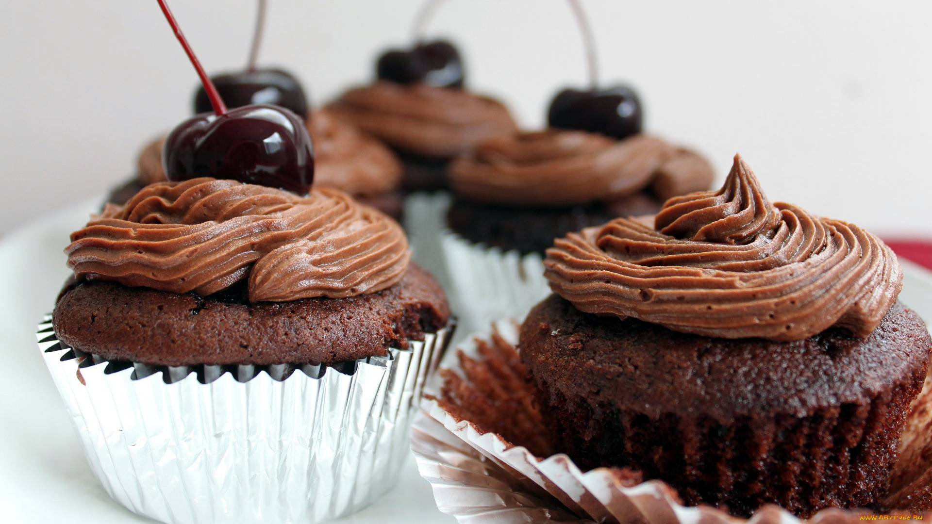 еда, пирожные, , кексы, , печенье, кексы, вишни, крем