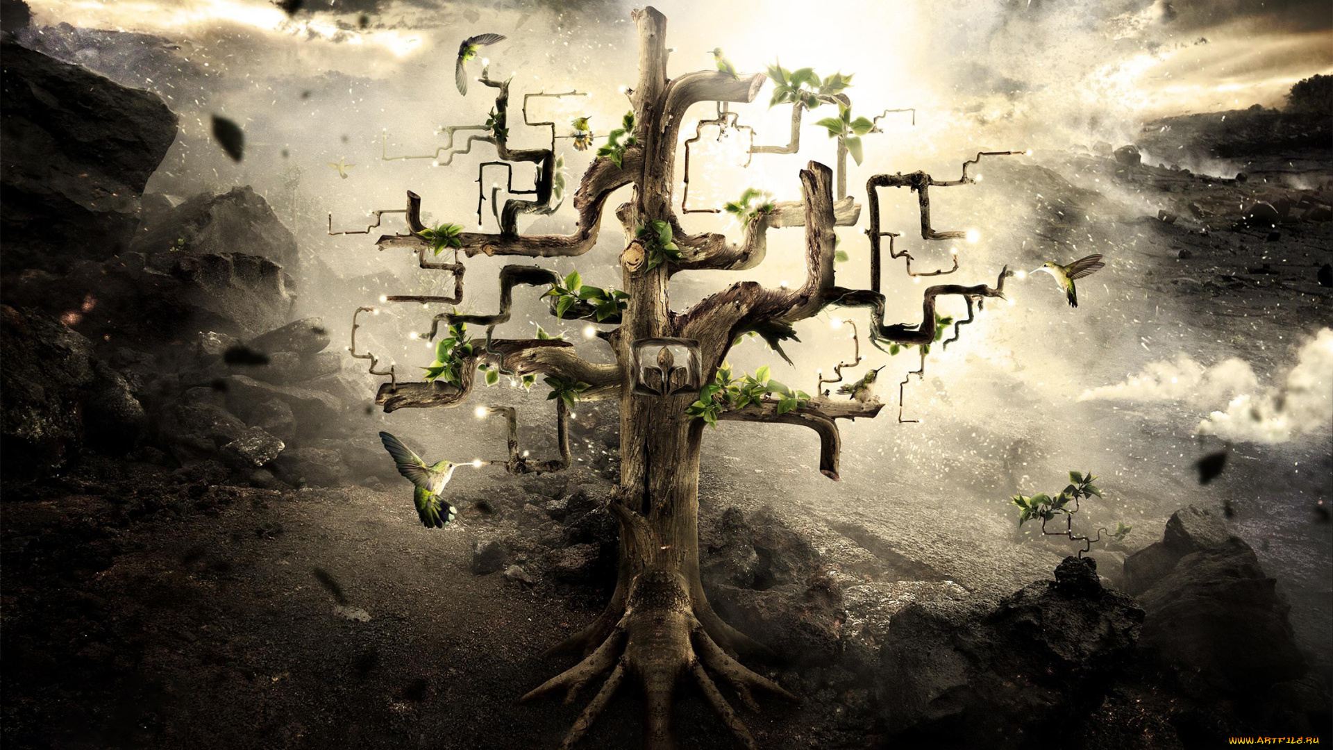 фэнтези, фотоарт, другие, миры, абстракция, дерево