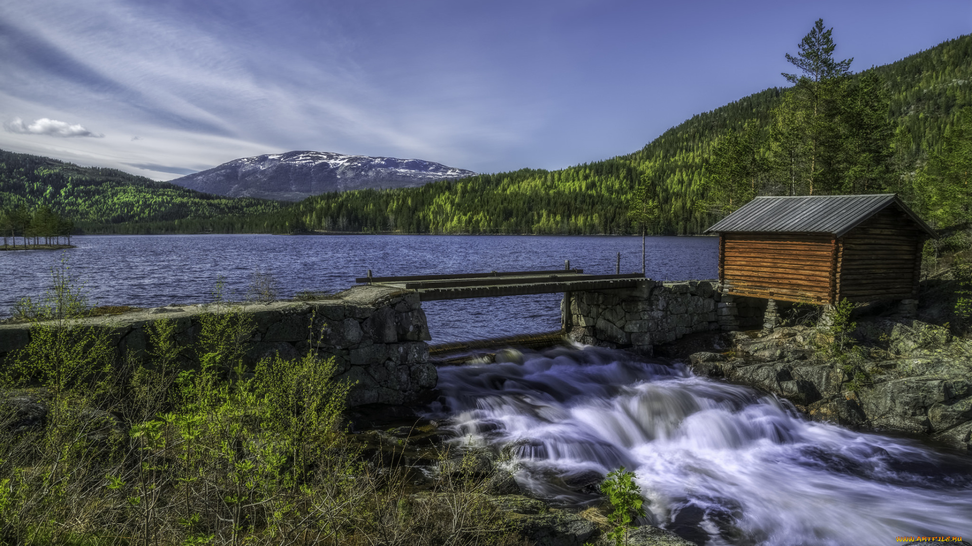 природа, реки, озера, горы, лес, река, дамба