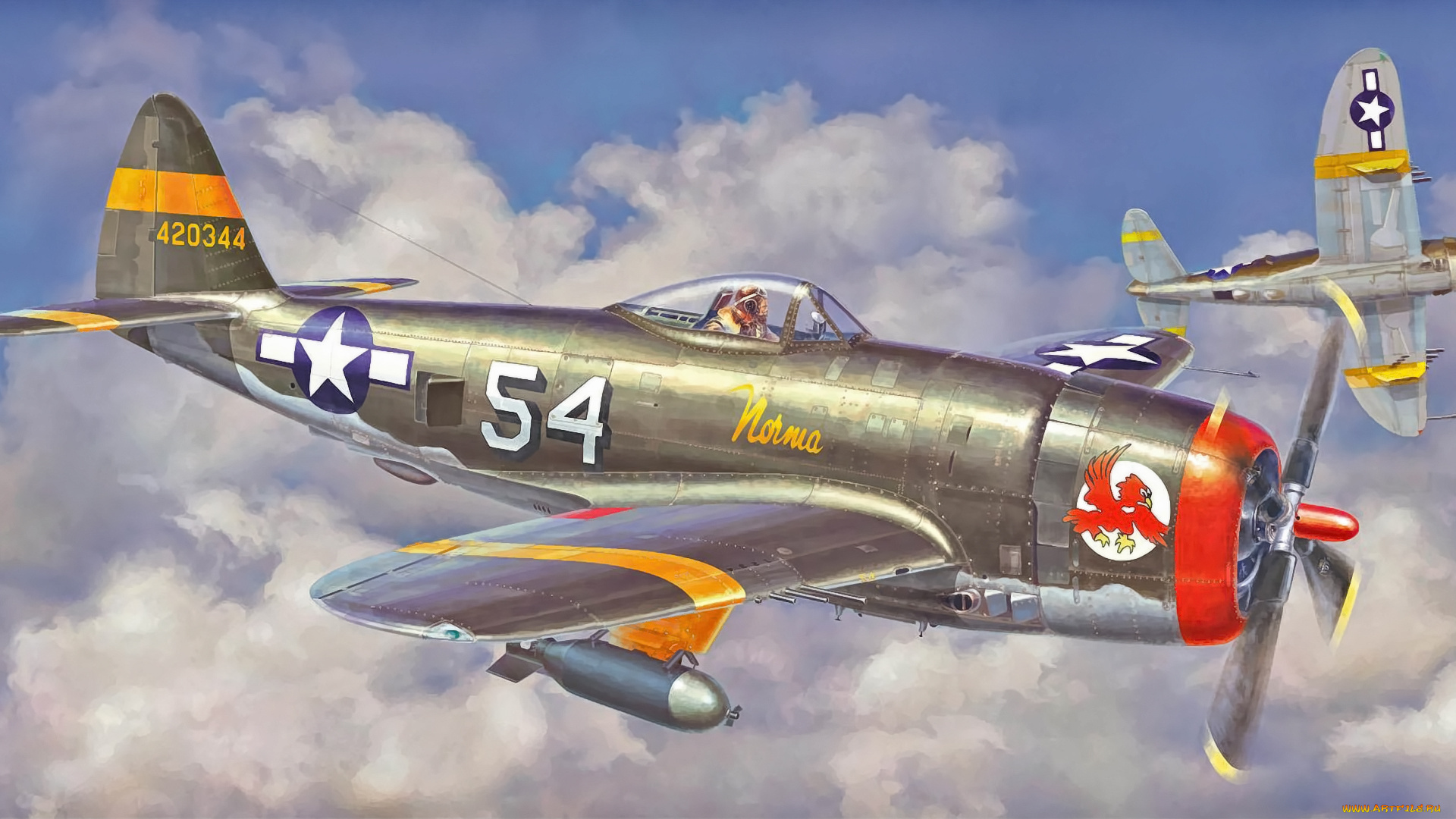 рисованное, авиация, полет, самолет