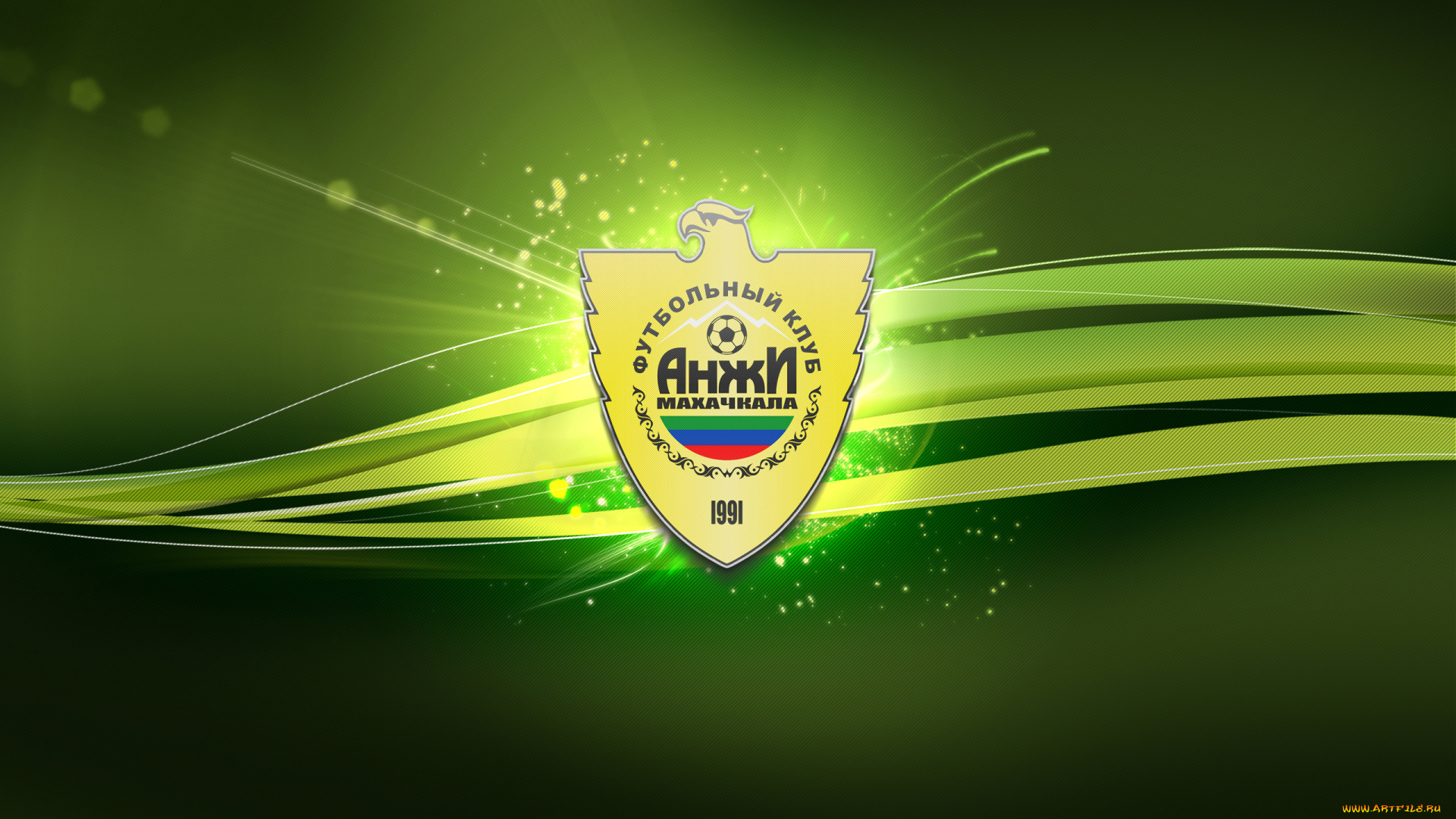 спорт, эмблемы, клубов, анжи, футбольный, клуб, дагестан, эмблема, 1991, махачкала, абстракции, фон, зеленый