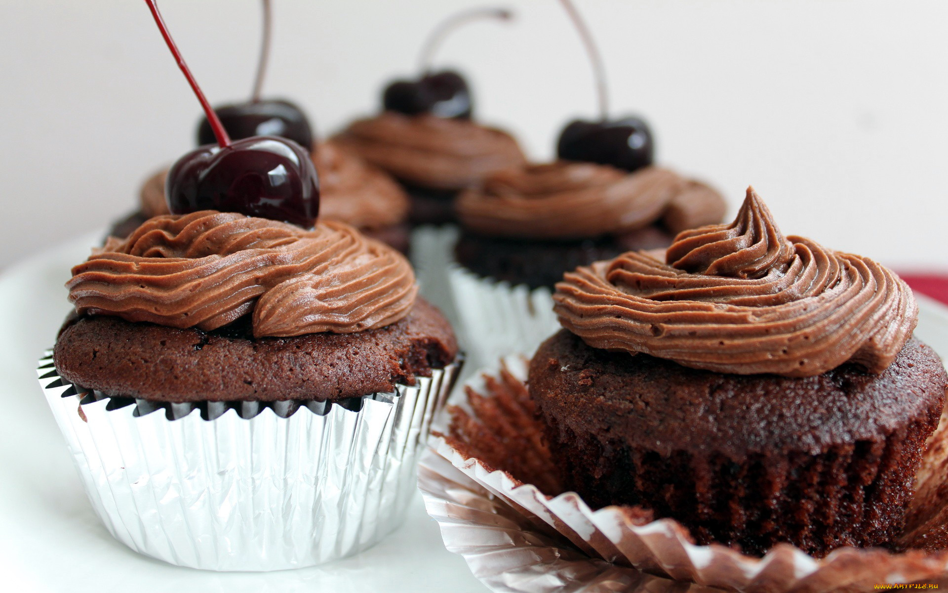 еда, пирожные, , кексы, , печенье, кексы, вишни, крем