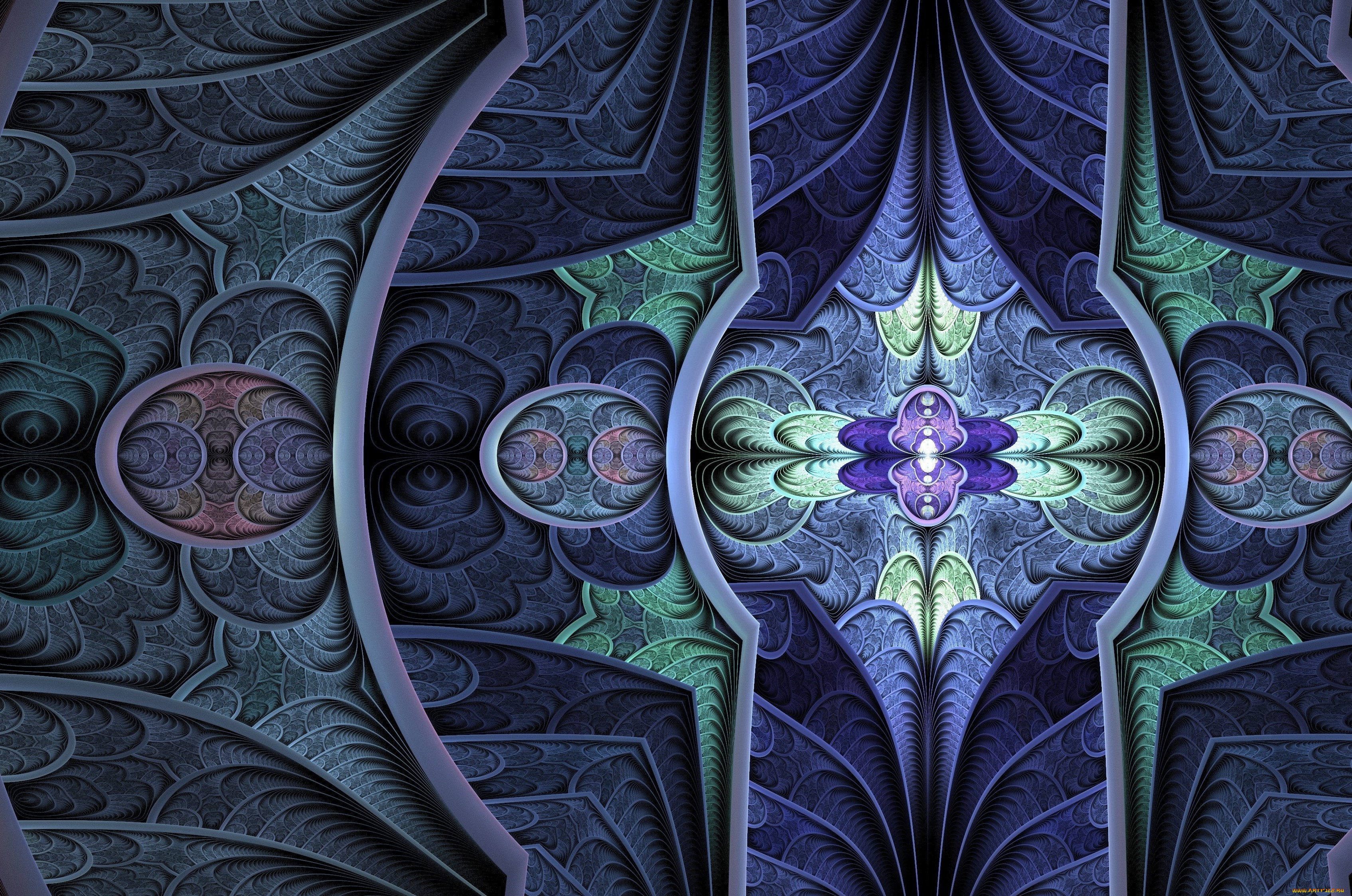 3д, графика, фракталы, , fractal, узор, цвета, фон