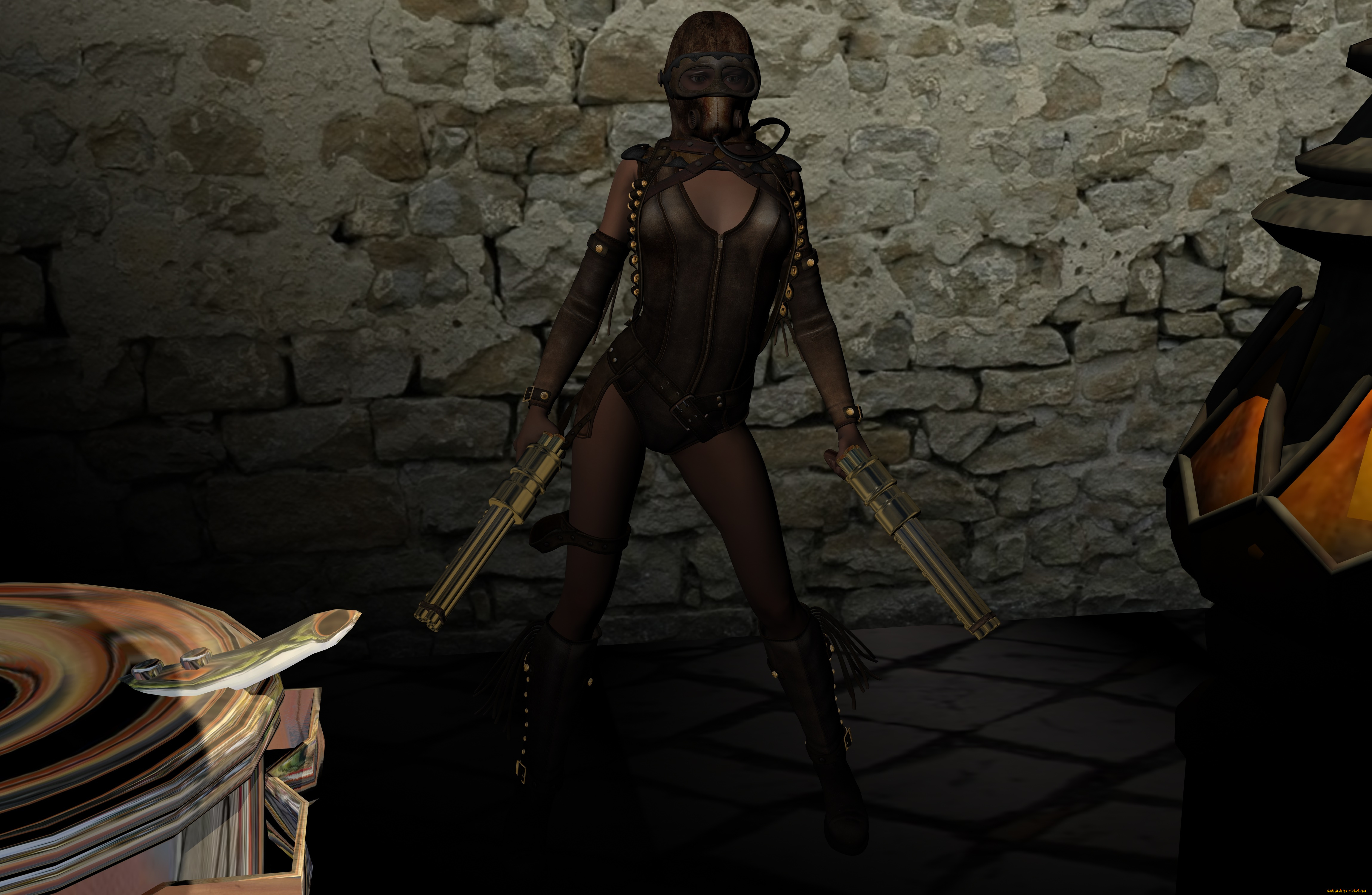 3д, графика, фантазия, , fantasy, фон, взгляд, девушка, оружие