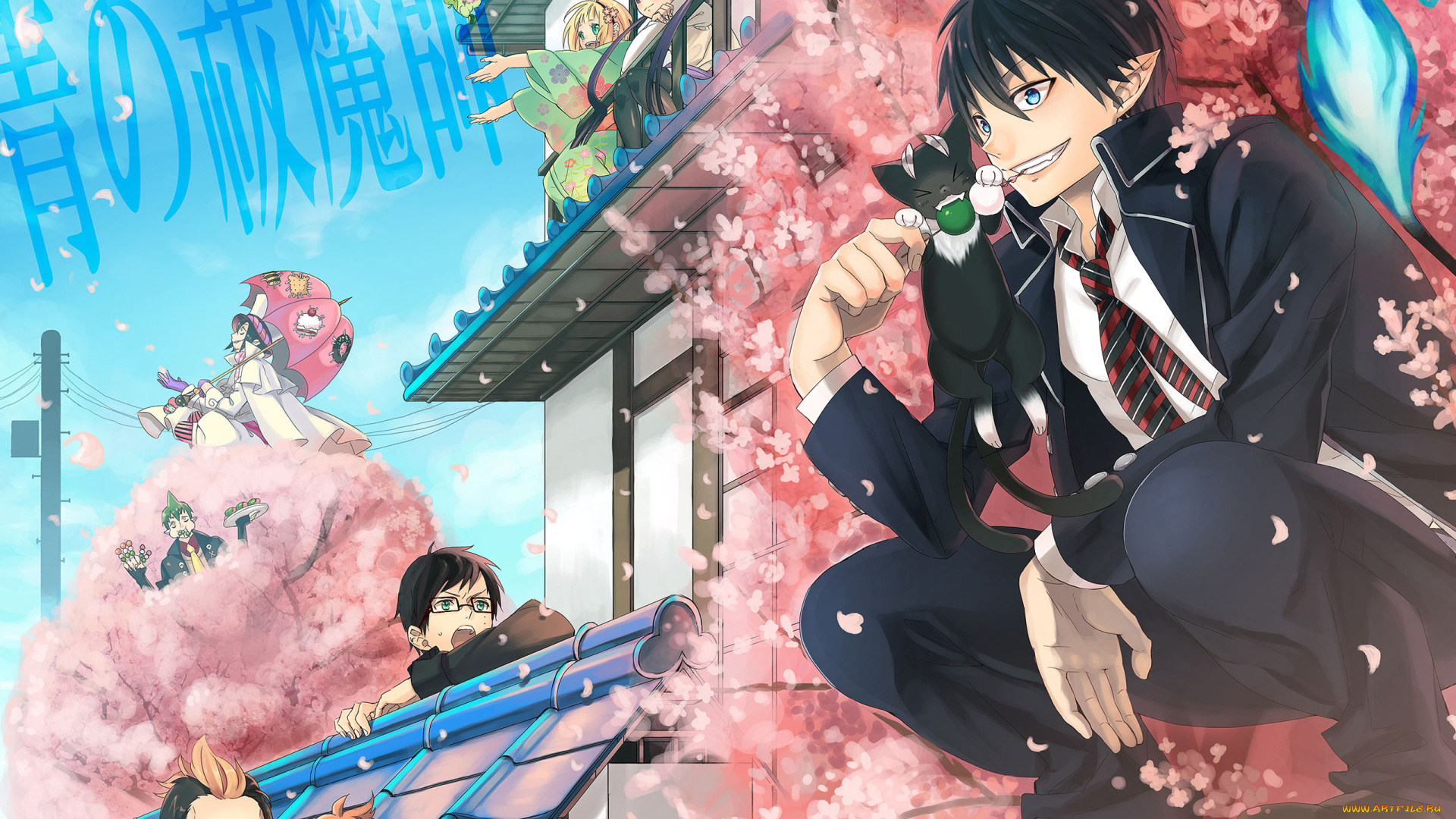 аниме, ao, no, exorcist, синий, экзорцист