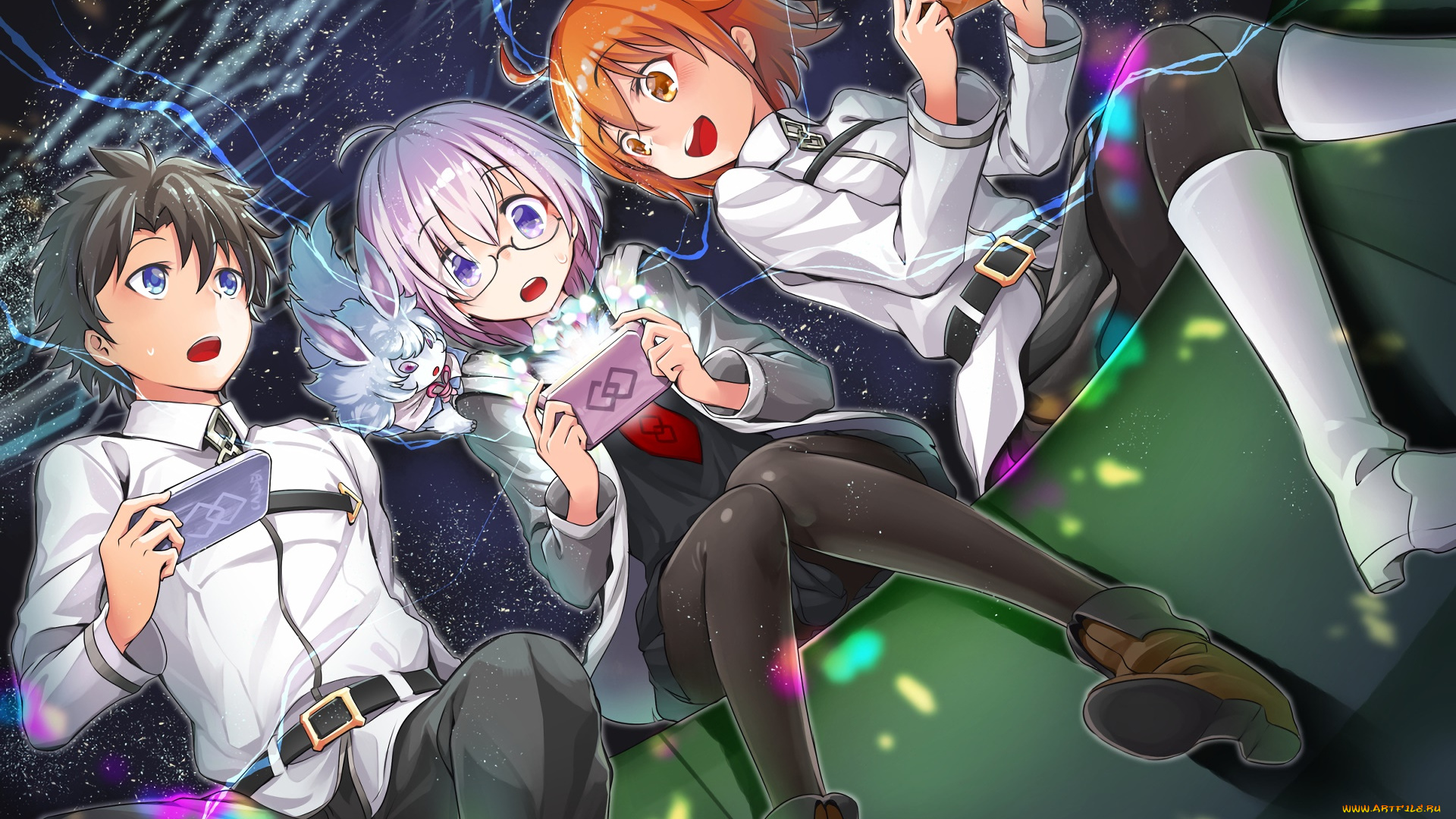 аниме, fate, stay, night, фон, девушки, взгляд