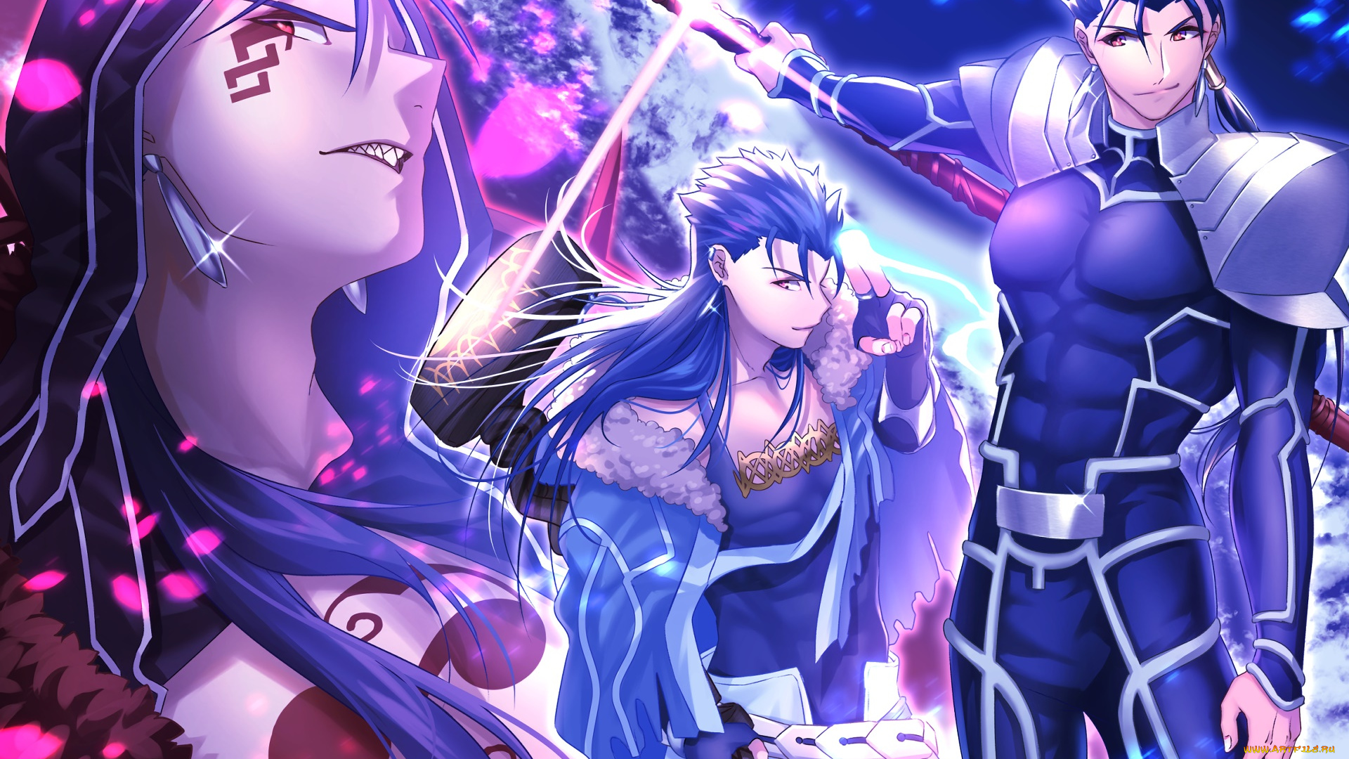 аниме, fate, stay, night, взгляд, девушка, фон