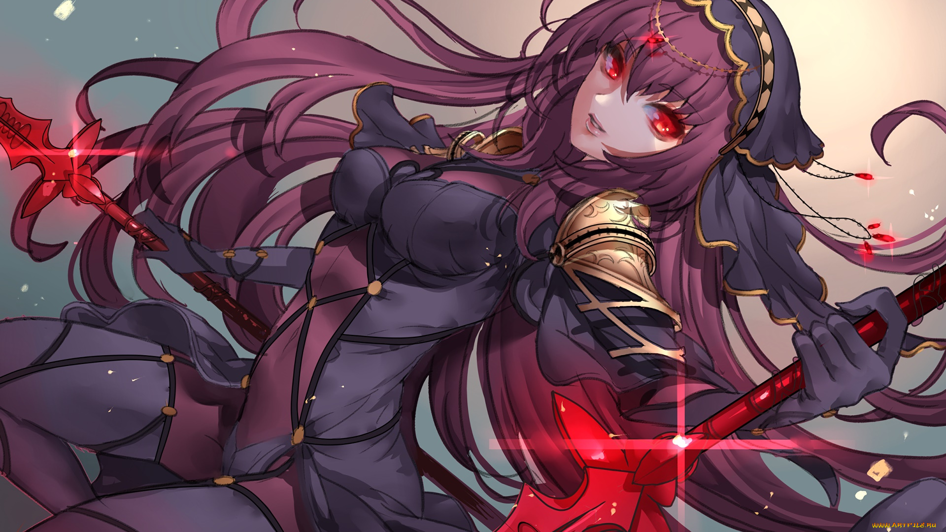 аниме, fate, stay, night, взгляд, девушка, фон