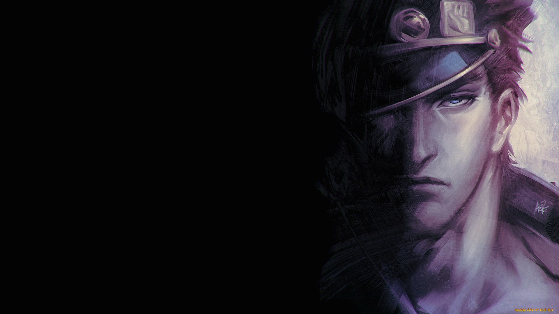 аниме, jojo`s, bizarre, adventure, мужчина, лицо, фуражка