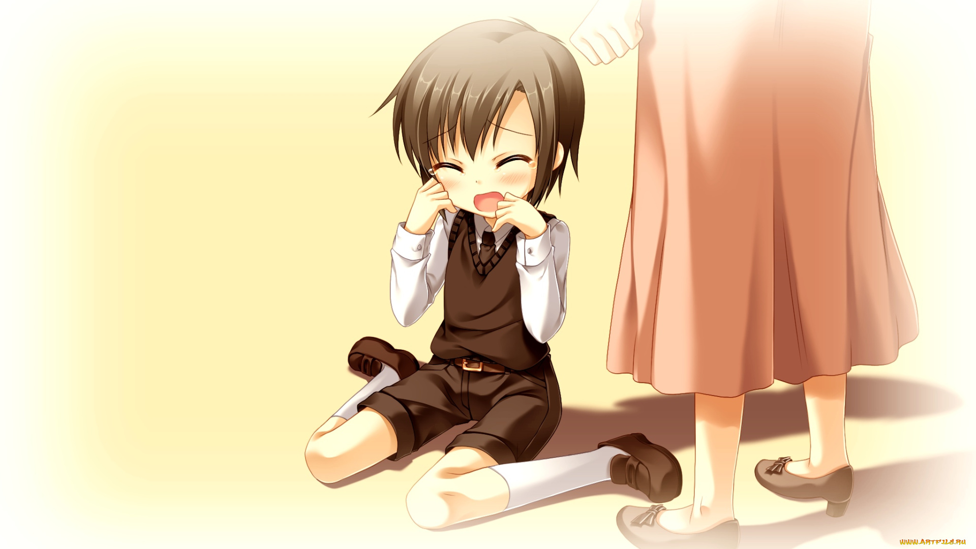 аниме, midori, no, umi, фон, взгляд, девушка