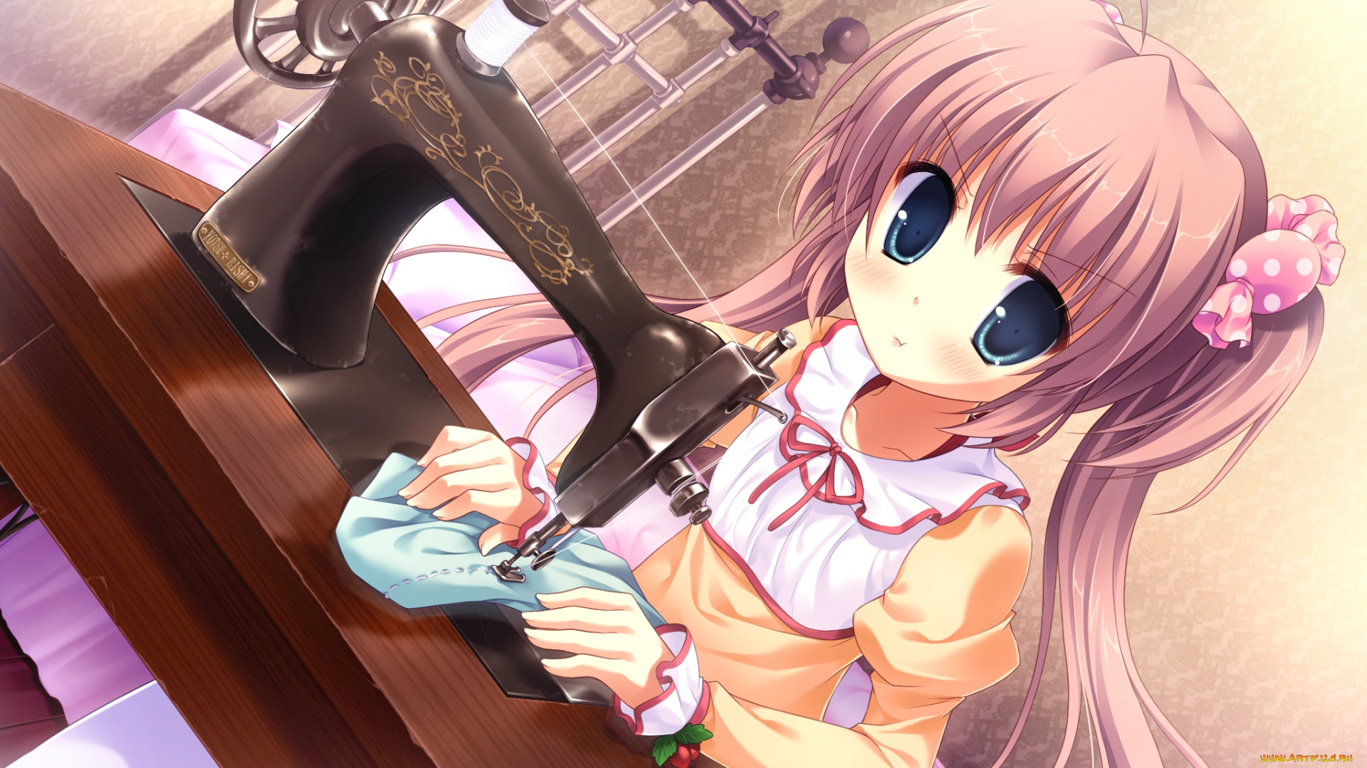 аниме, midori, no, umi, взгляд, фон, девушка