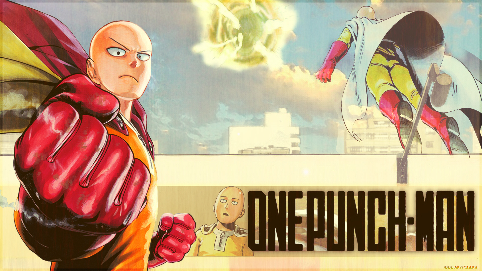 аниме, one, punch, man, сайтама
