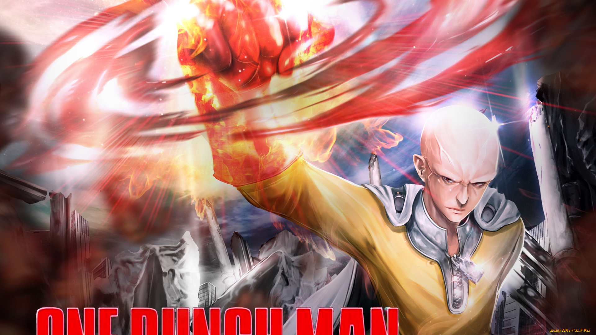 аниме, one, punch, man, ванпачмен