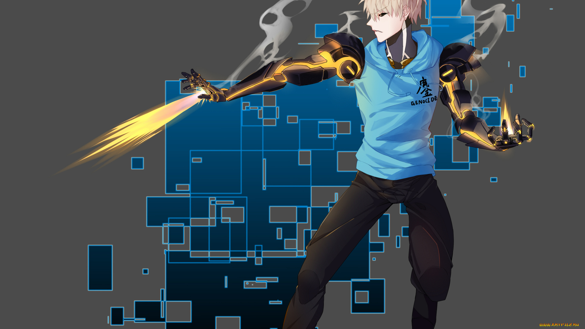 аниме, one, punch, man, ванпачмен