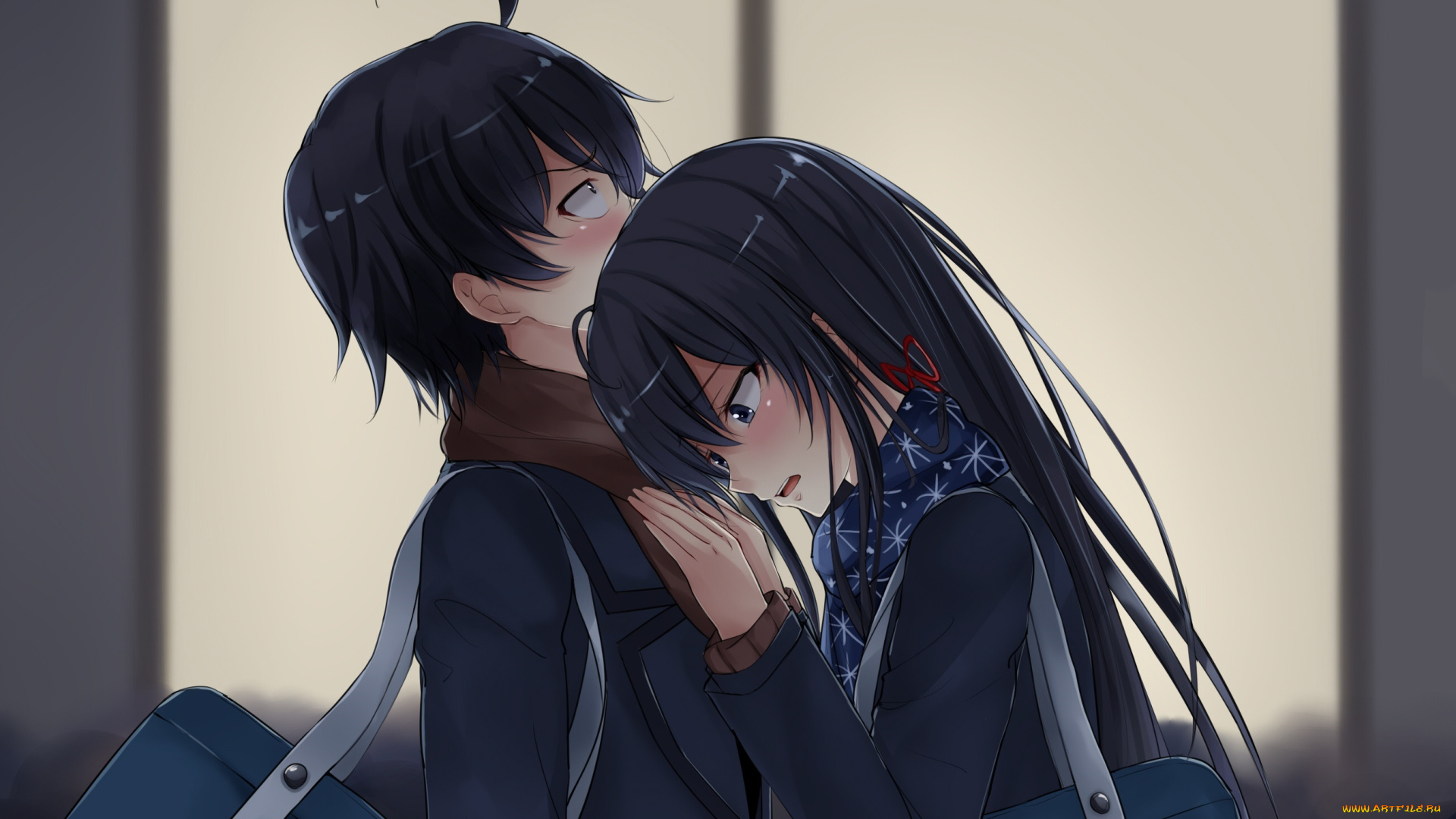 аниме, oregairu, двое