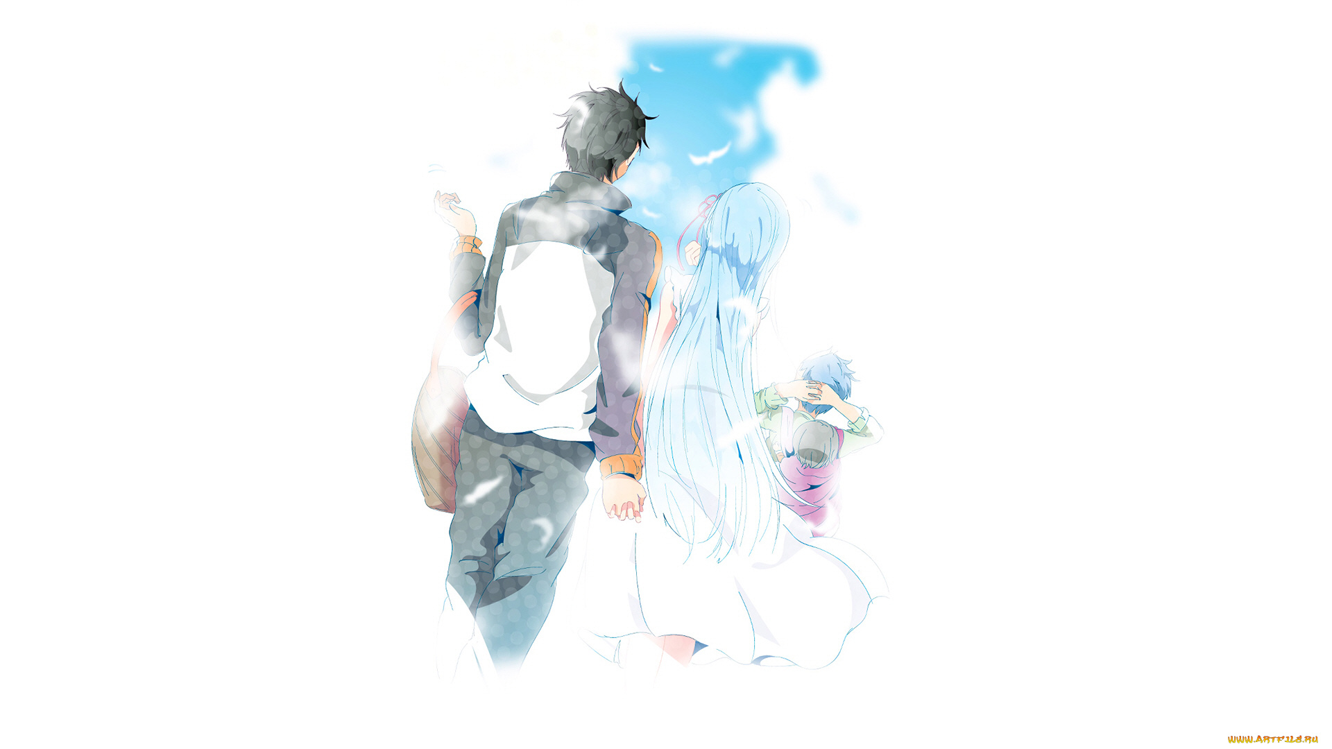 аниме, re, , zero, kara, hajimeru, isekai, seikatsu, двое