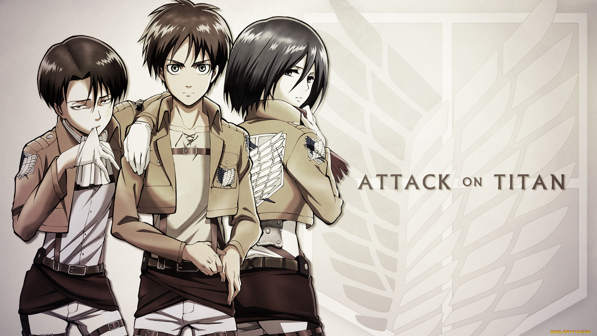 аниме, shingeki, no, kyojin, атака, титанов