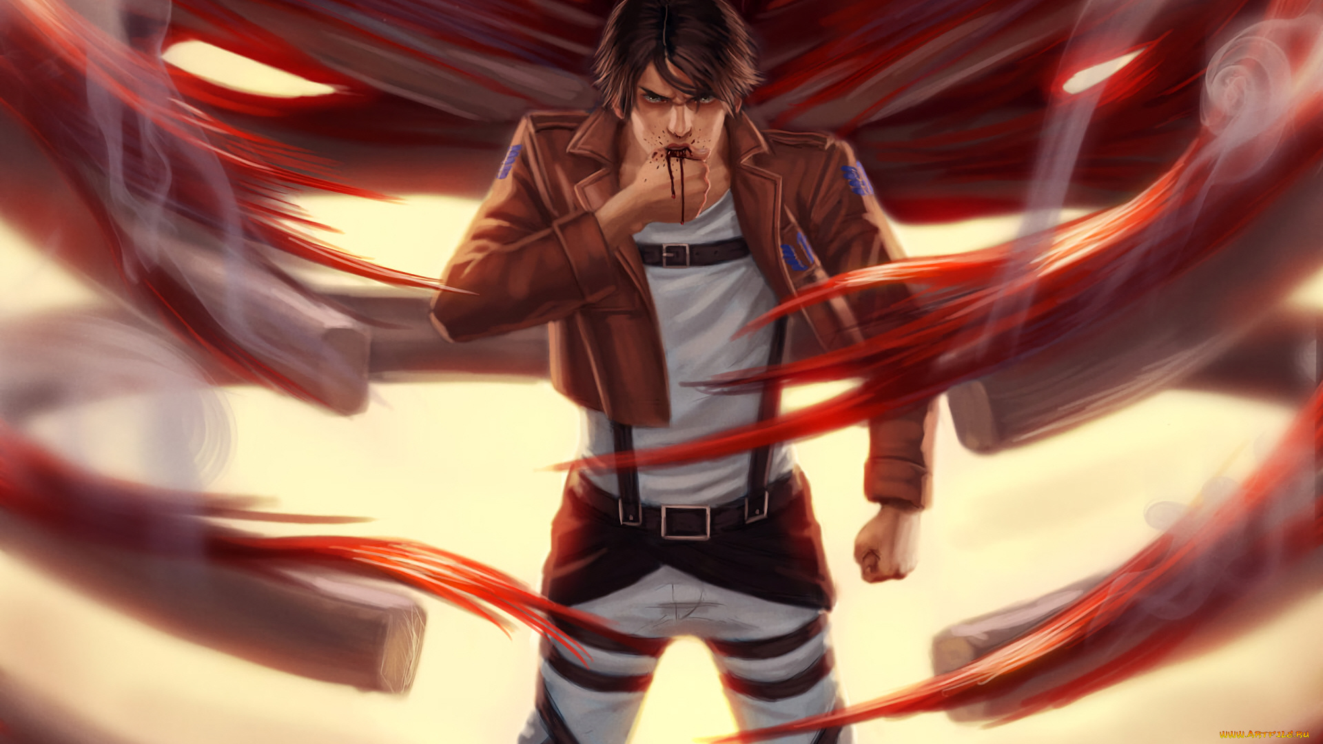 аниме, shingeki, no, kyojin, атака, титанов