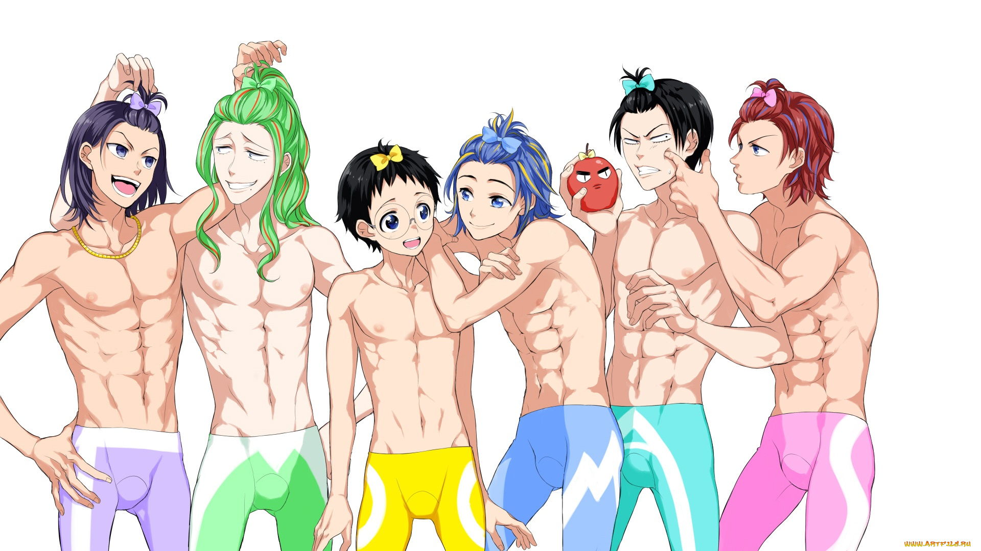 аниме, yowamushi, pedal, парни