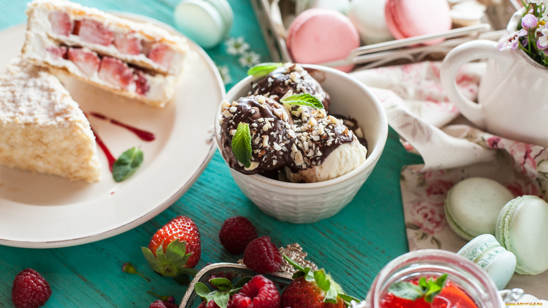 еда, разное, вкусно, малина, сладости, печенье, ягоды