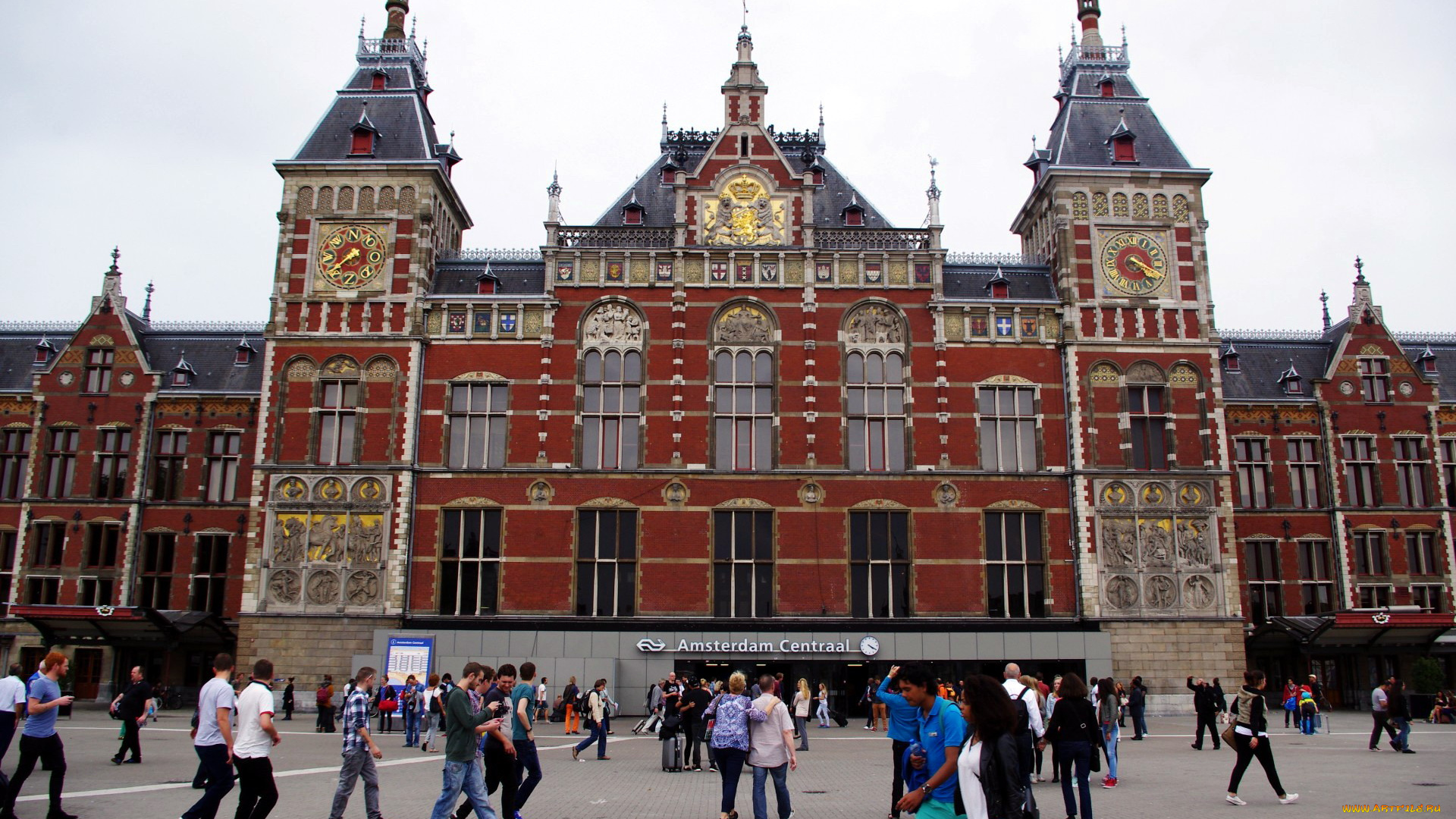 города, амстердам, , нидерланды, amsterdam, central, station