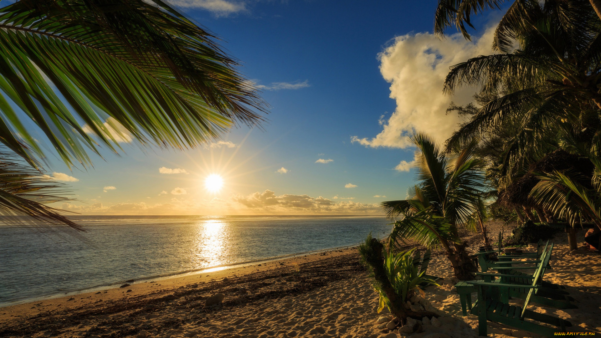 природа, восходы, закаты, остров, океан