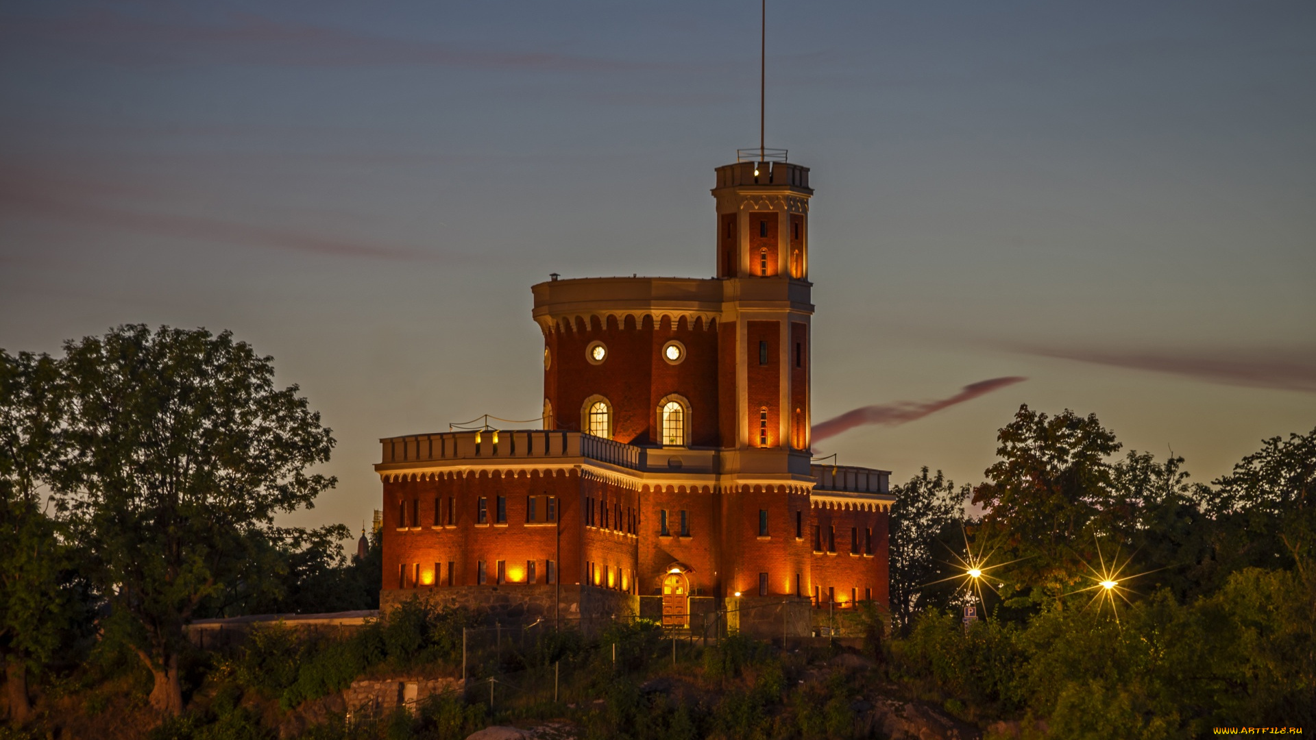 стокгольм, города, стокгольм, , швеция, здание, фонари, деревья