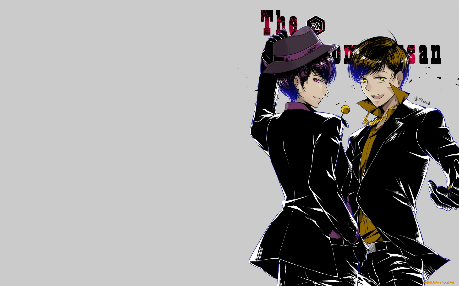 аниме, osomatsu-san, парни