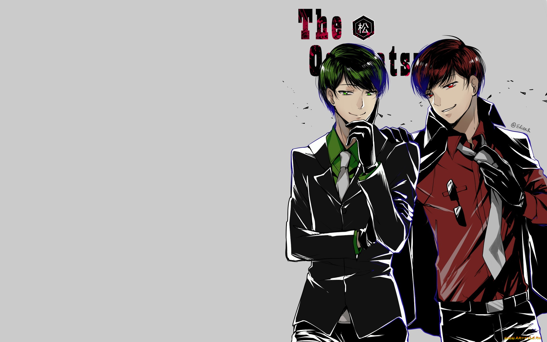 аниме, osomatsu-san, парни