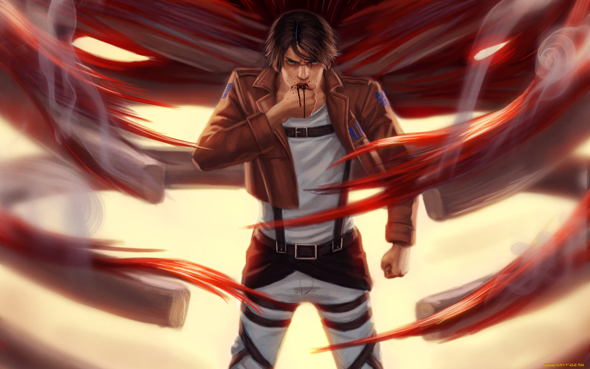 аниме, shingeki, no, kyojin, атака, титанов