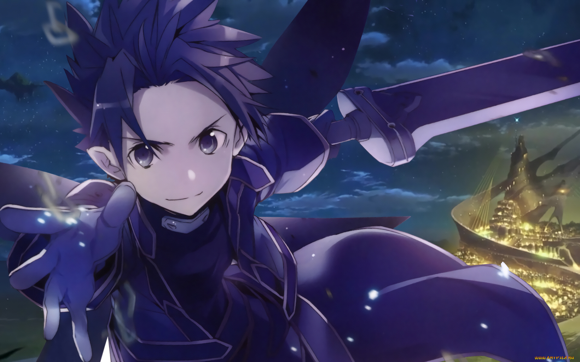аниме, sword, art, online, кирито