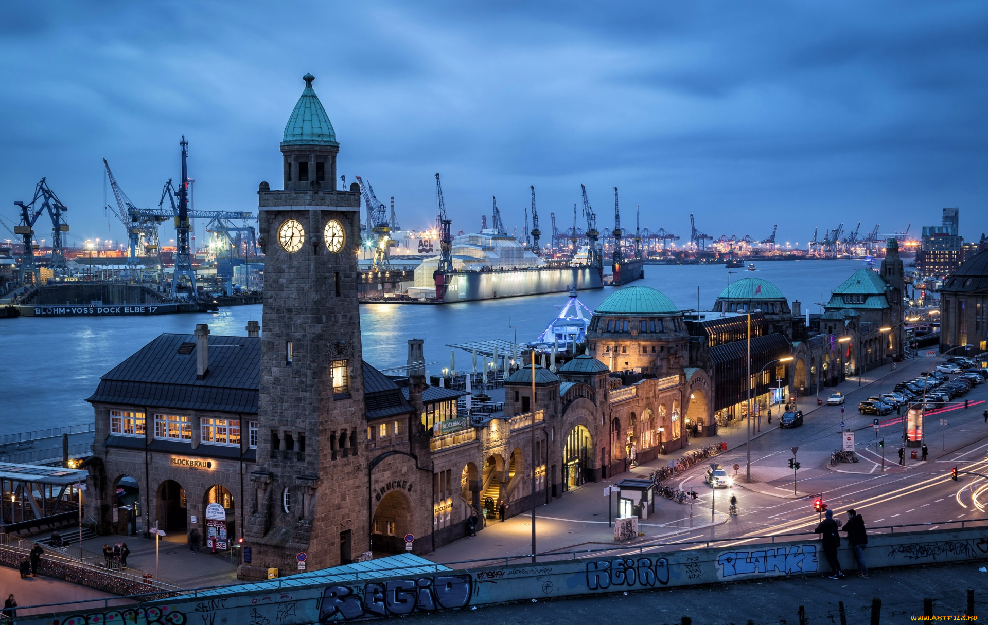 гамбург, города, гамбург, , германия, люди, фонари, часы, здания, водоем