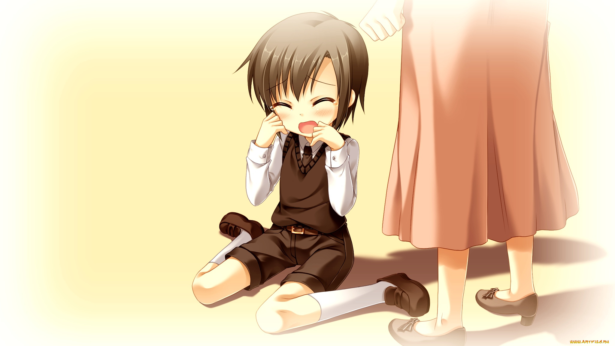 аниме, midori, no, umi, фон, взгляд, девушка