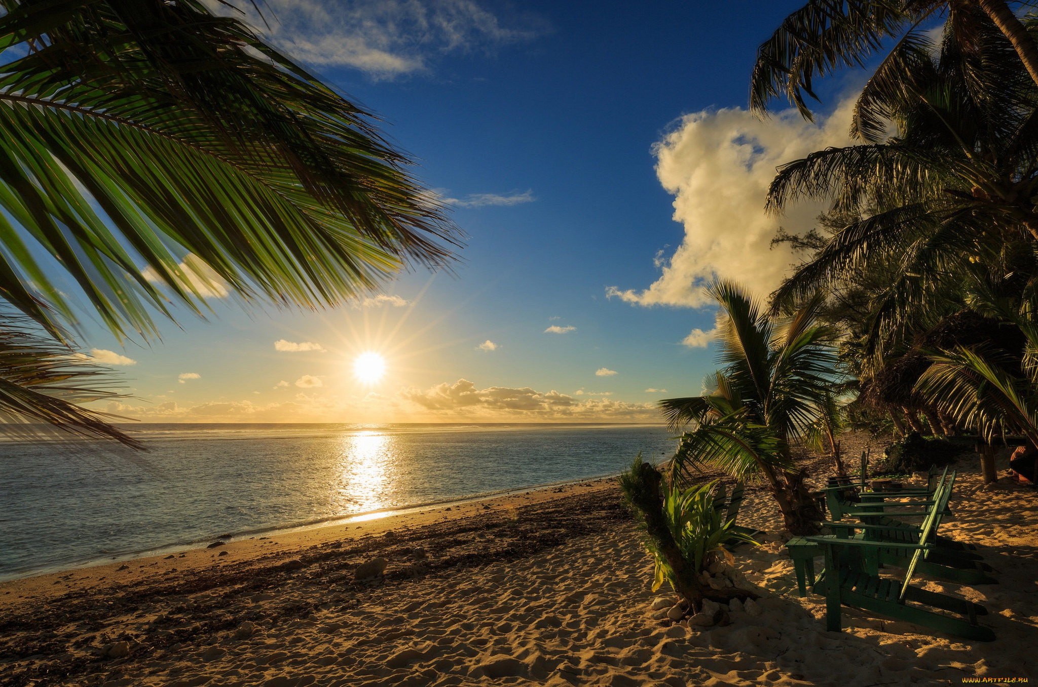 природа, восходы, закаты, остров, океан