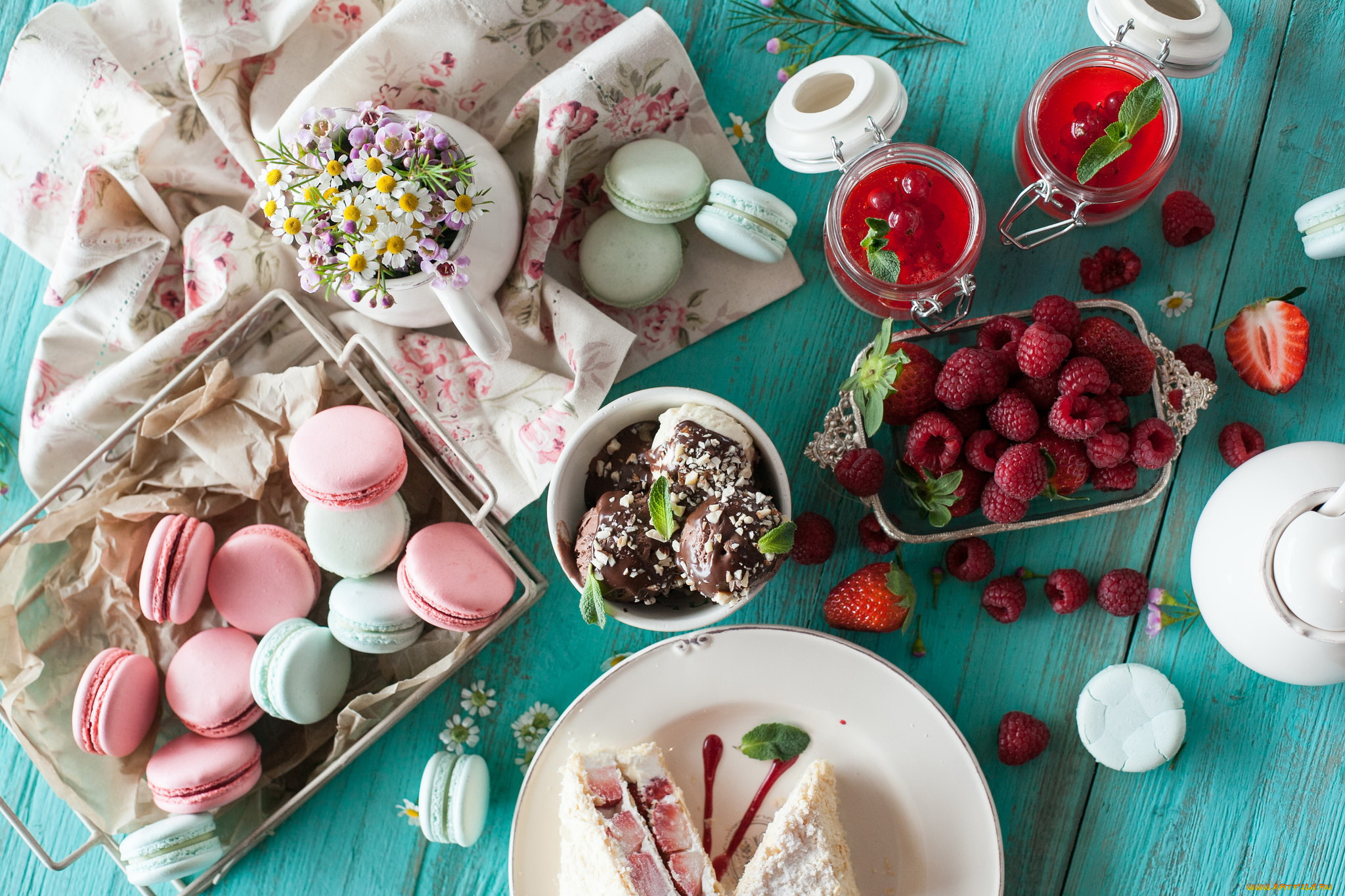 еда, разное, печенье, сладости, вкусно, ягоды, малина