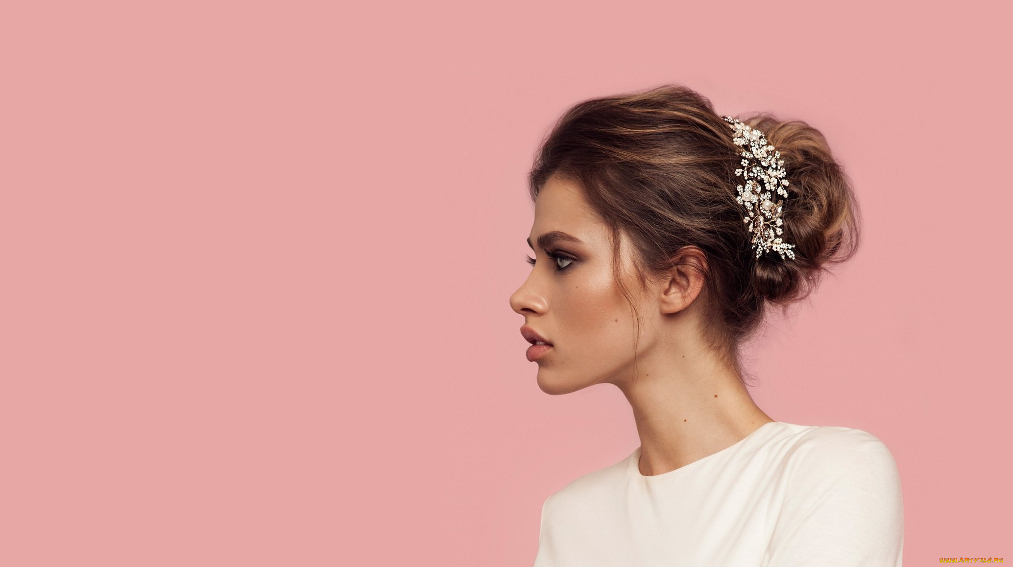 девушки, -unsort, , лица, , портреты, профиль, девушка, украшение, портрет