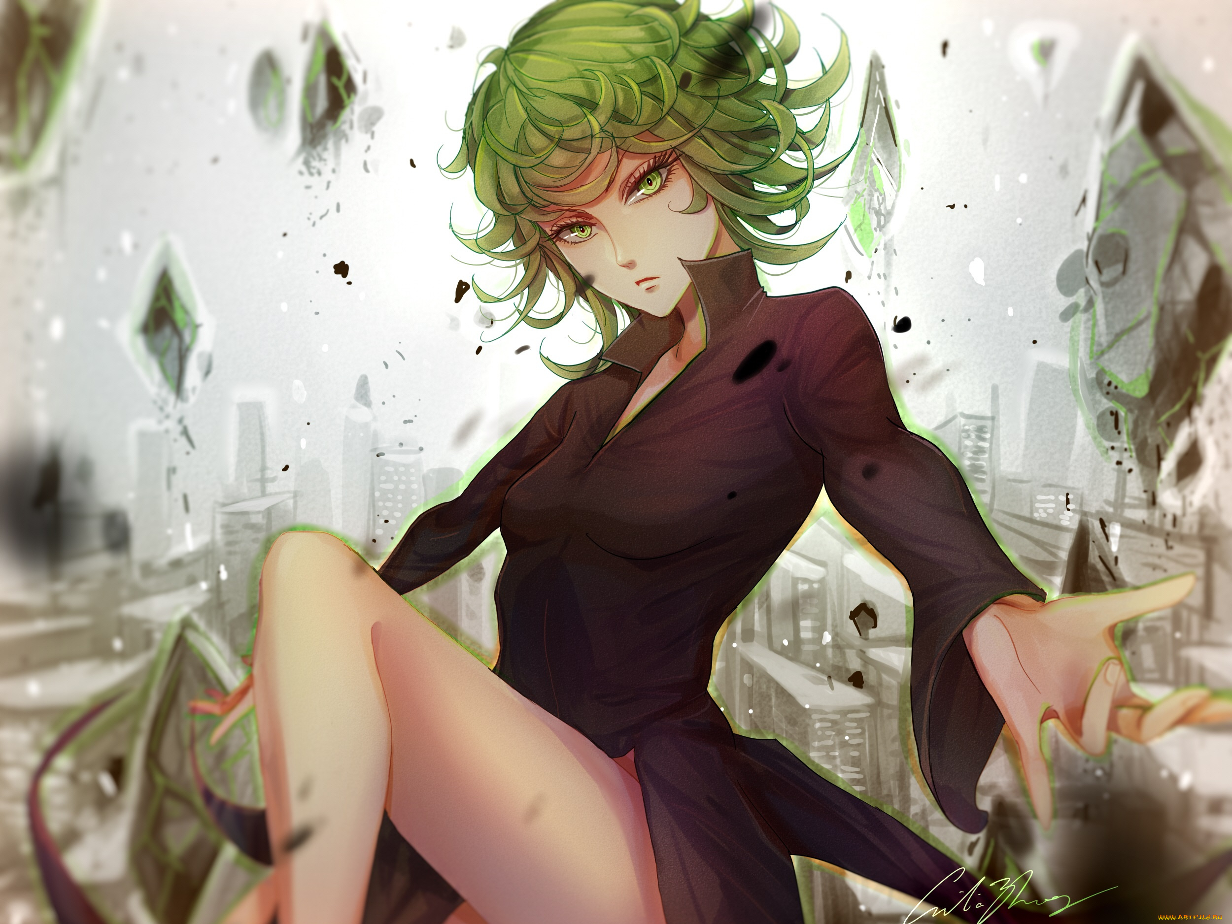 аниме, one, punch, man, ванпачмен, tatsumaki